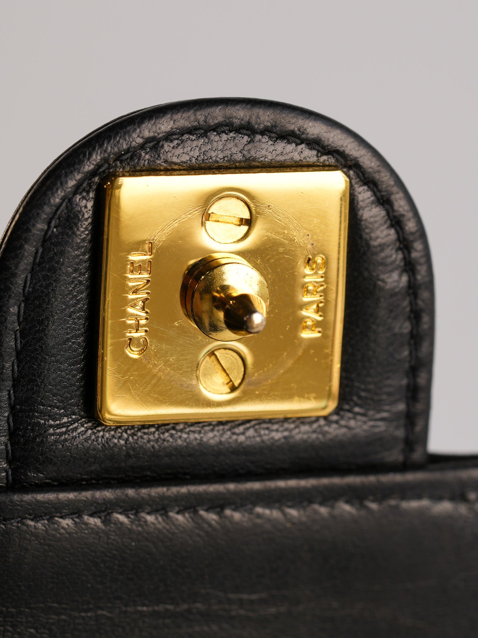 Vintage Flap Bag Medium Black Lambskin Leather and 24k Gold Hardware(Series 5) | Purse Maison Luxury Bags Shop