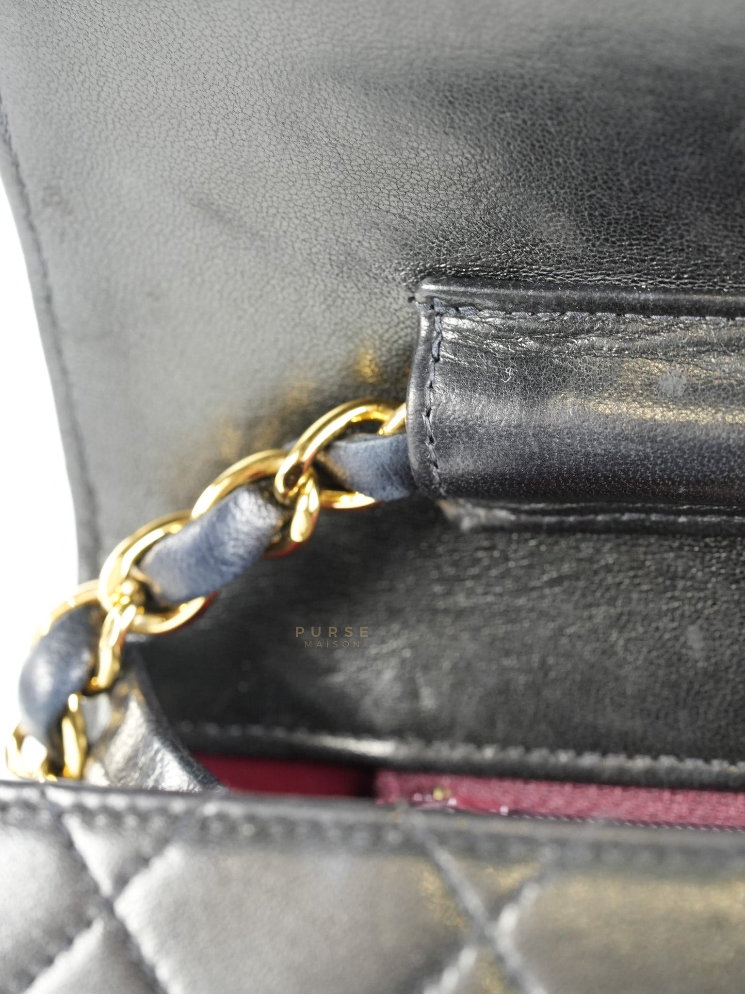 Vintage Flap Bag Medium Black Lambskin Leather and 24k Gold Hardware(Series 5) | Purse Maison Luxury Bags Shop