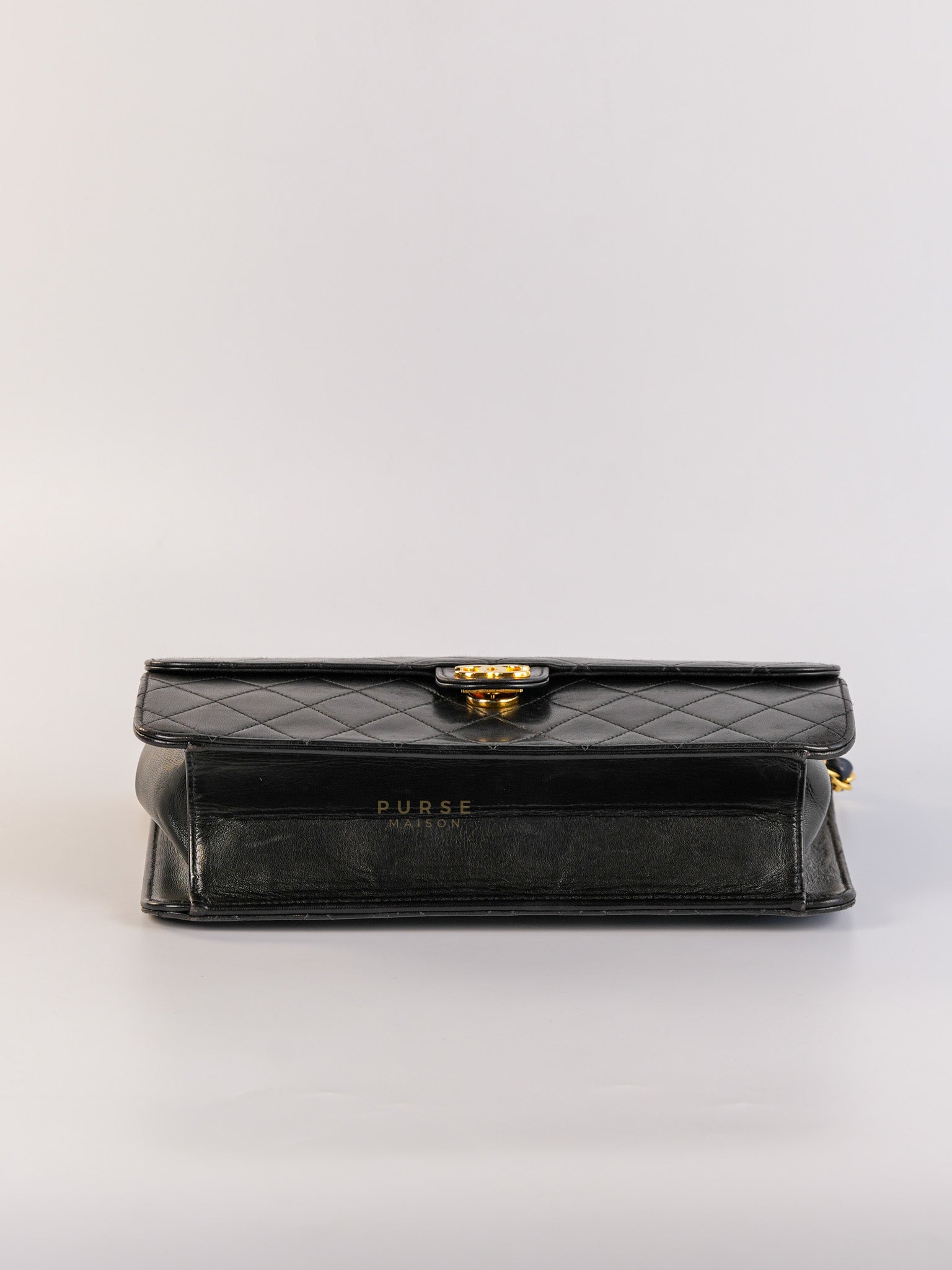 Vintage Flap Bag Medium Black Lambskin Leather and 24k Gold Hardware(Series 5) | Purse Maison Luxury Bags Shop
