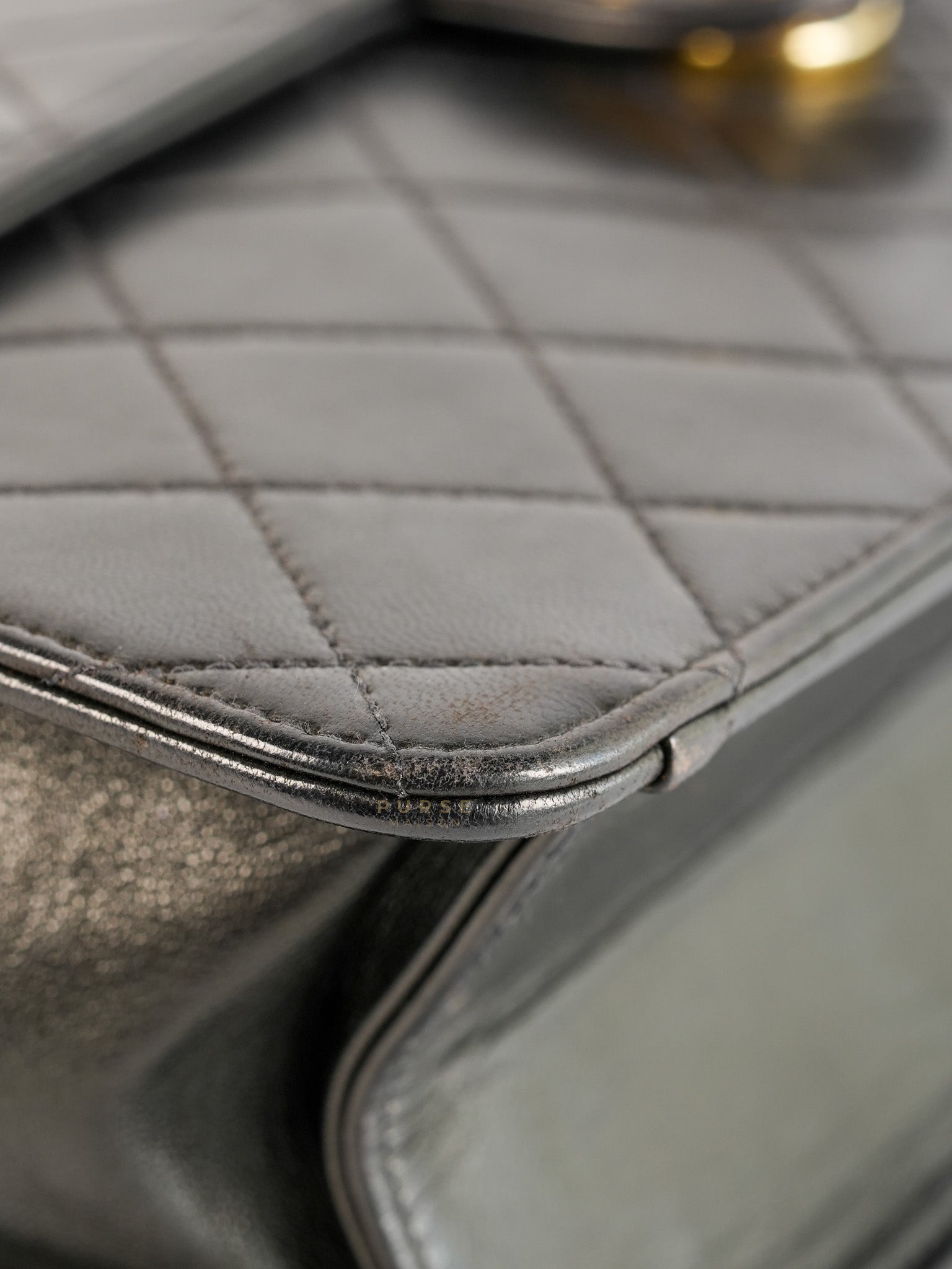 Vintage Flap Bag Medium Black Lambskin Leather and 24k Gold Hardware(Series 5) | Purse Maison Luxury Bags Shop