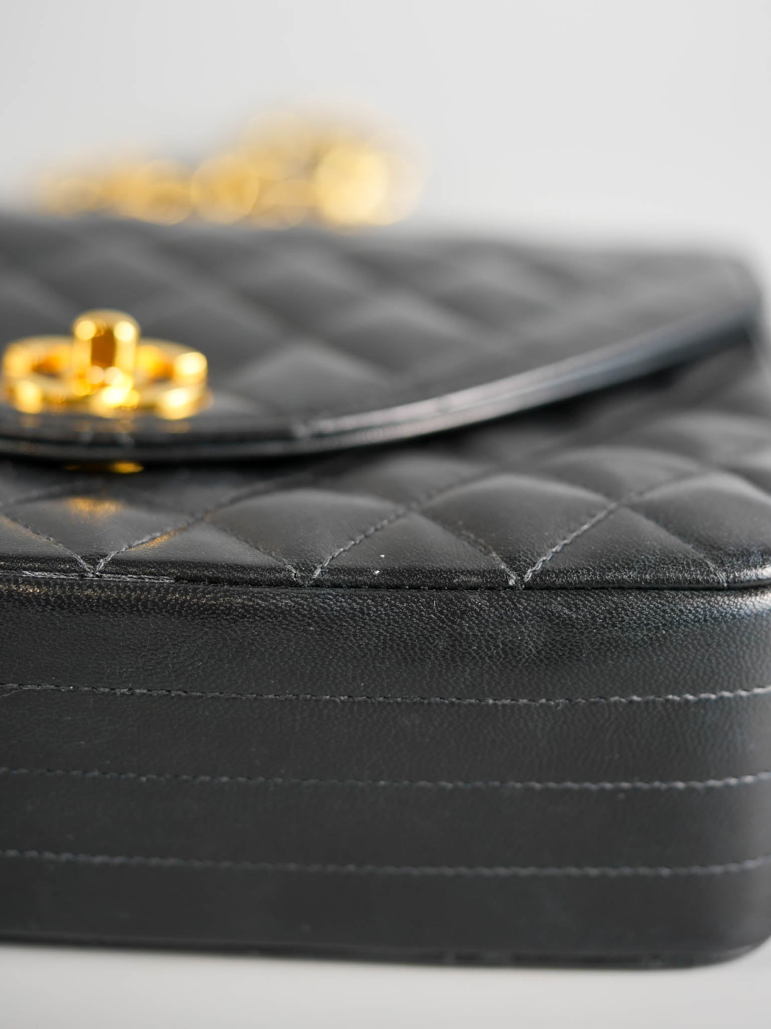 Vintage Half Moon 24K Gold Hardware in Lambskin Leather Series 0 | Purse Maison Luxury Bags Shop