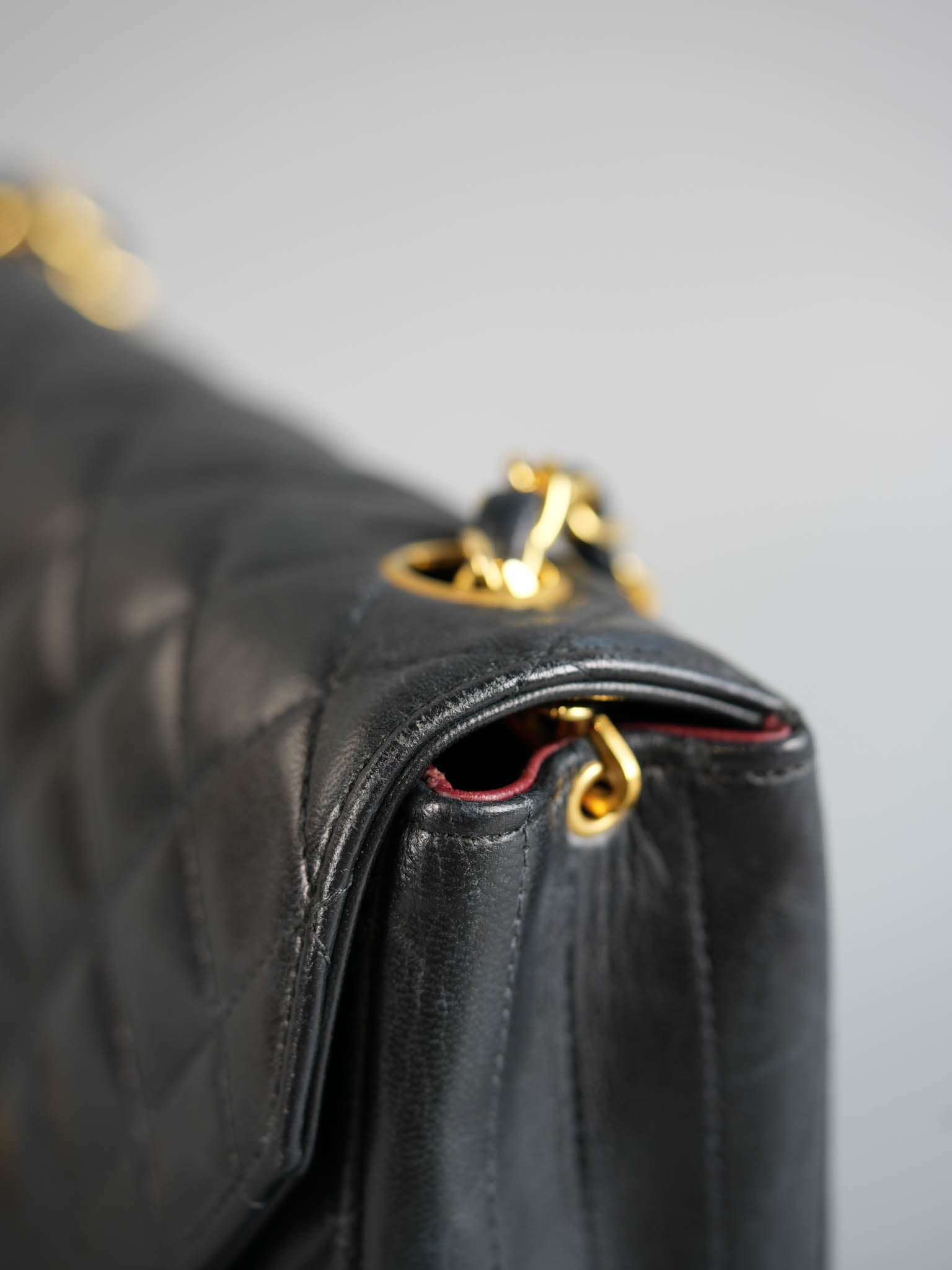 Vintage Half Moon 24K Gold Hardware in Lambskin Leather Series 0 | Purse Maison Luxury Bags Shop