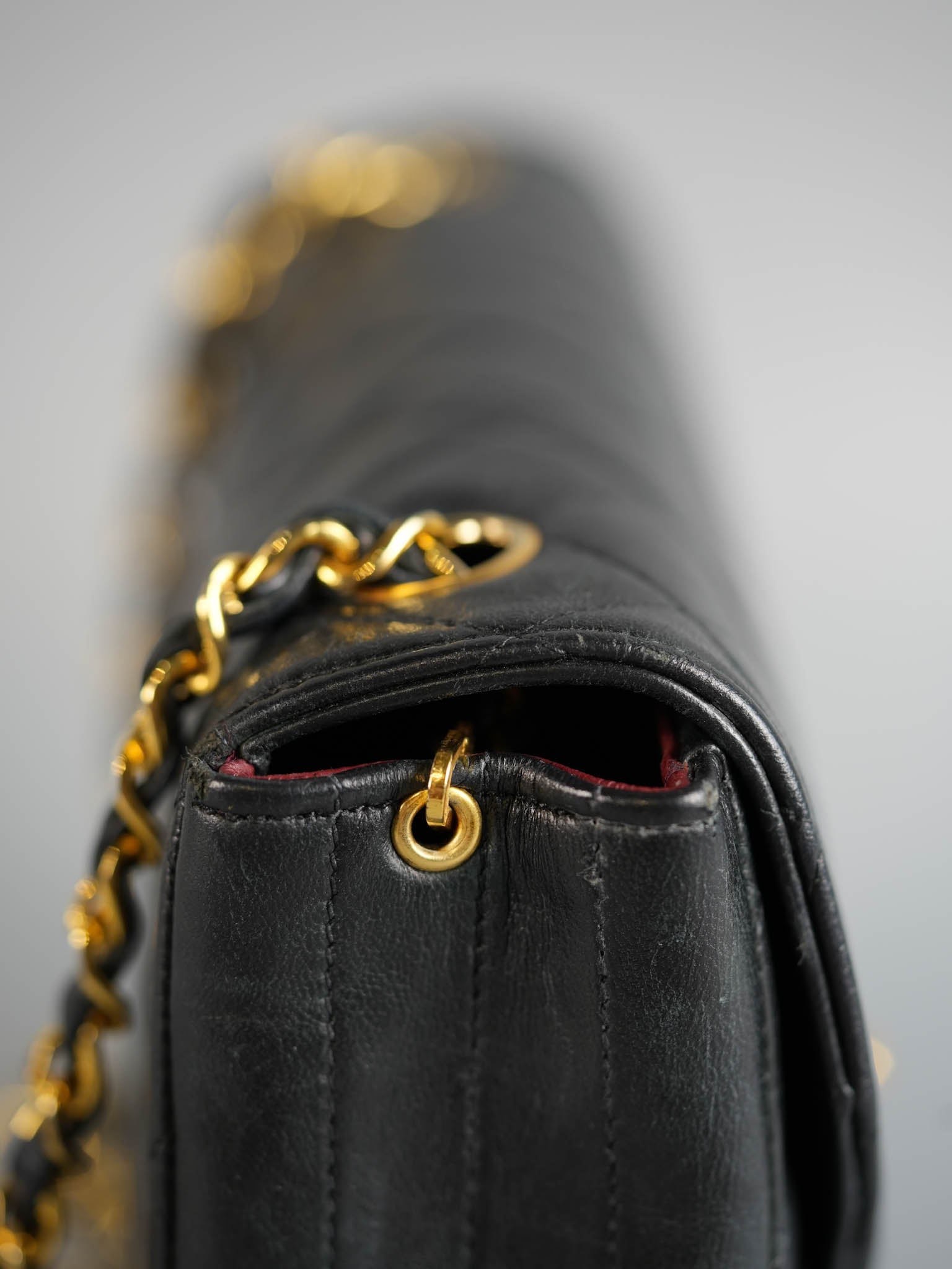 Vintage Half Moon 24K Gold Hardware in Lambskin Leather Series 0 | Purse Maison Luxury Bags Shop