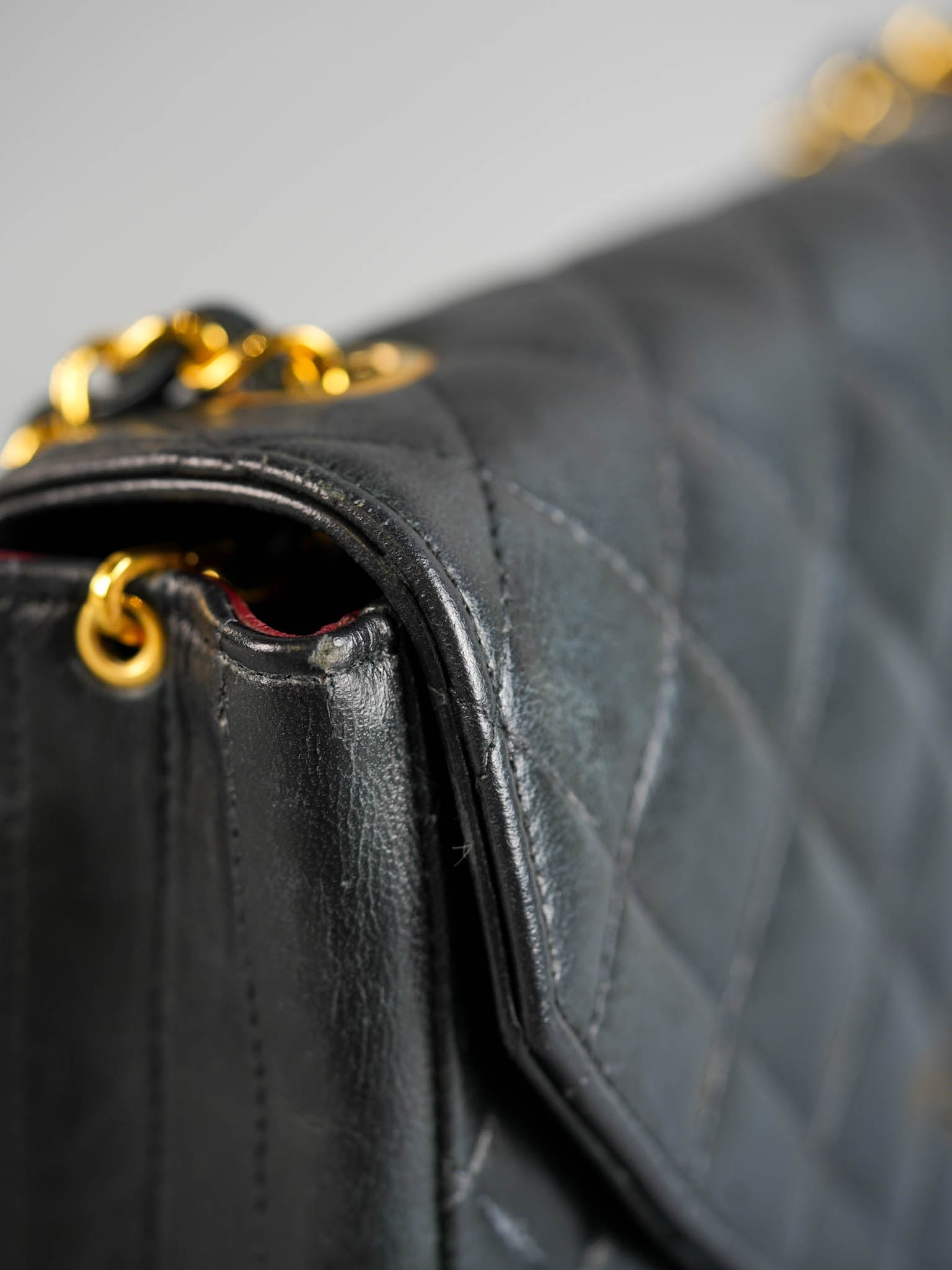 Vintage Half Moon 24K Gold Hardware in Lambskin Leather Series 0 | Purse Maison Luxury Bags Shop