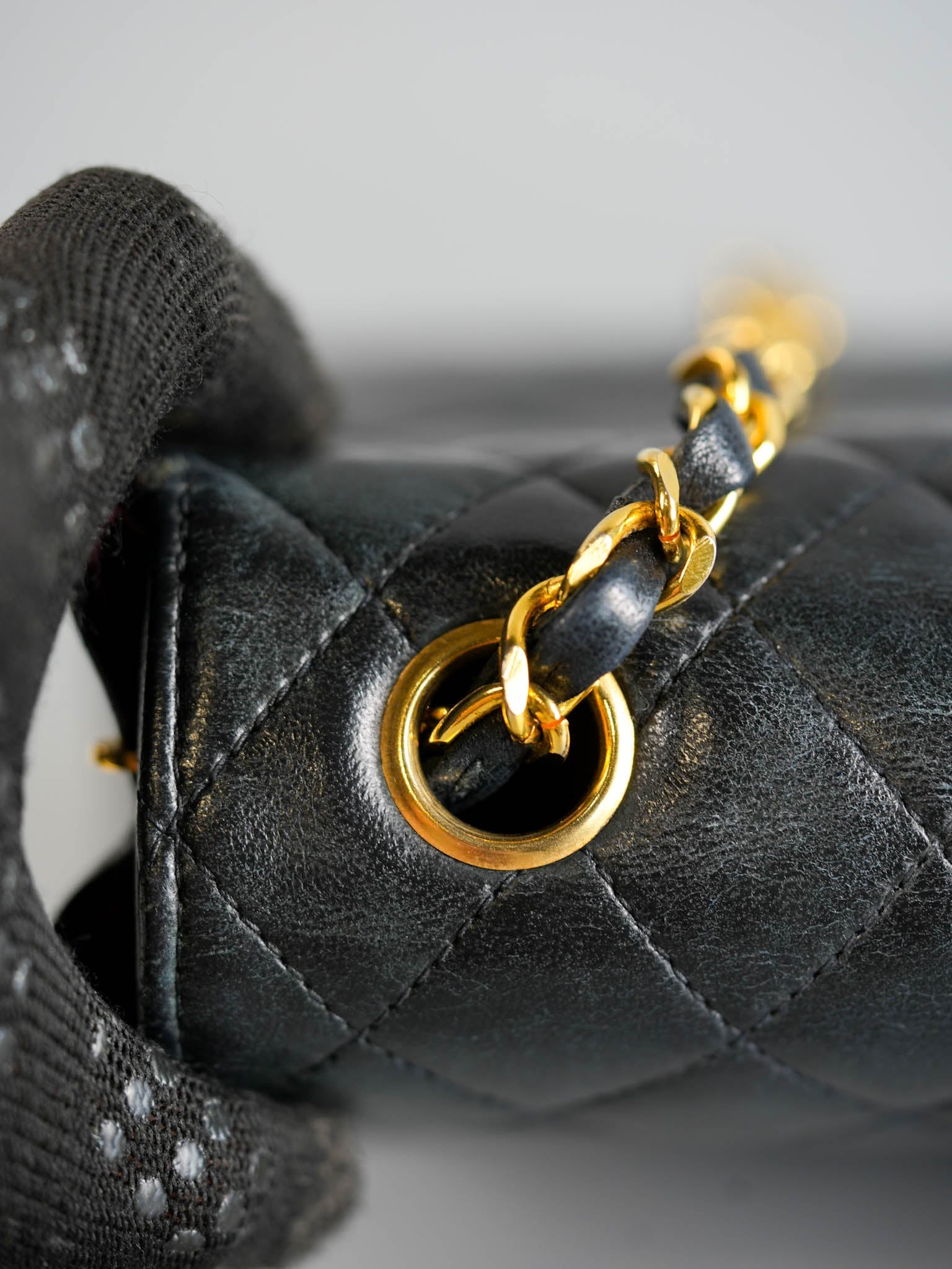 Vintage Half Moon 24K Gold Hardware in Lambskin Leather Series 0 | Purse Maison Luxury Bags Shop