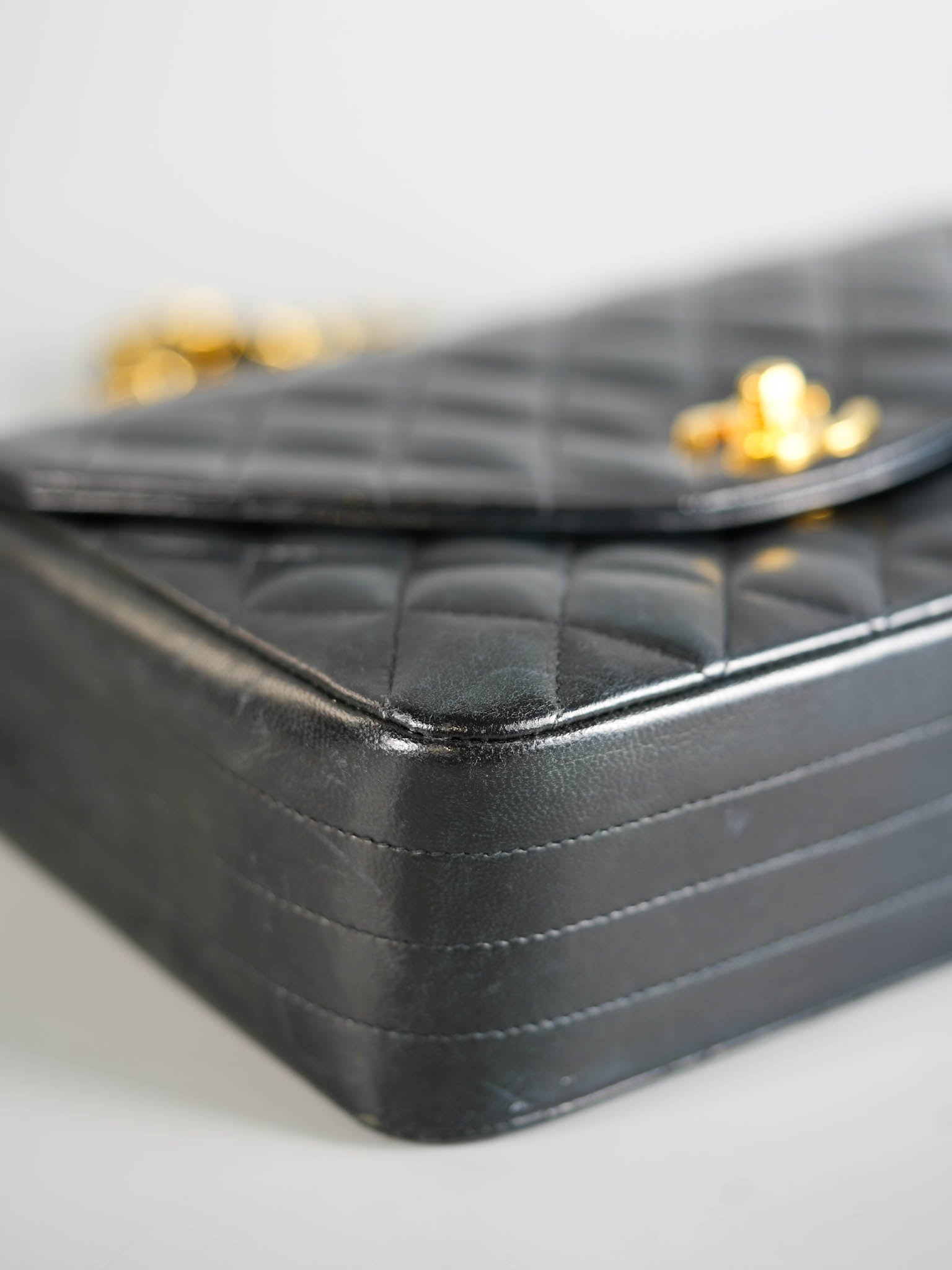 Vintage Half Moon 24K Gold Hardware in Lambskin Leather Series 0 | Purse Maison Luxury Bags Shop