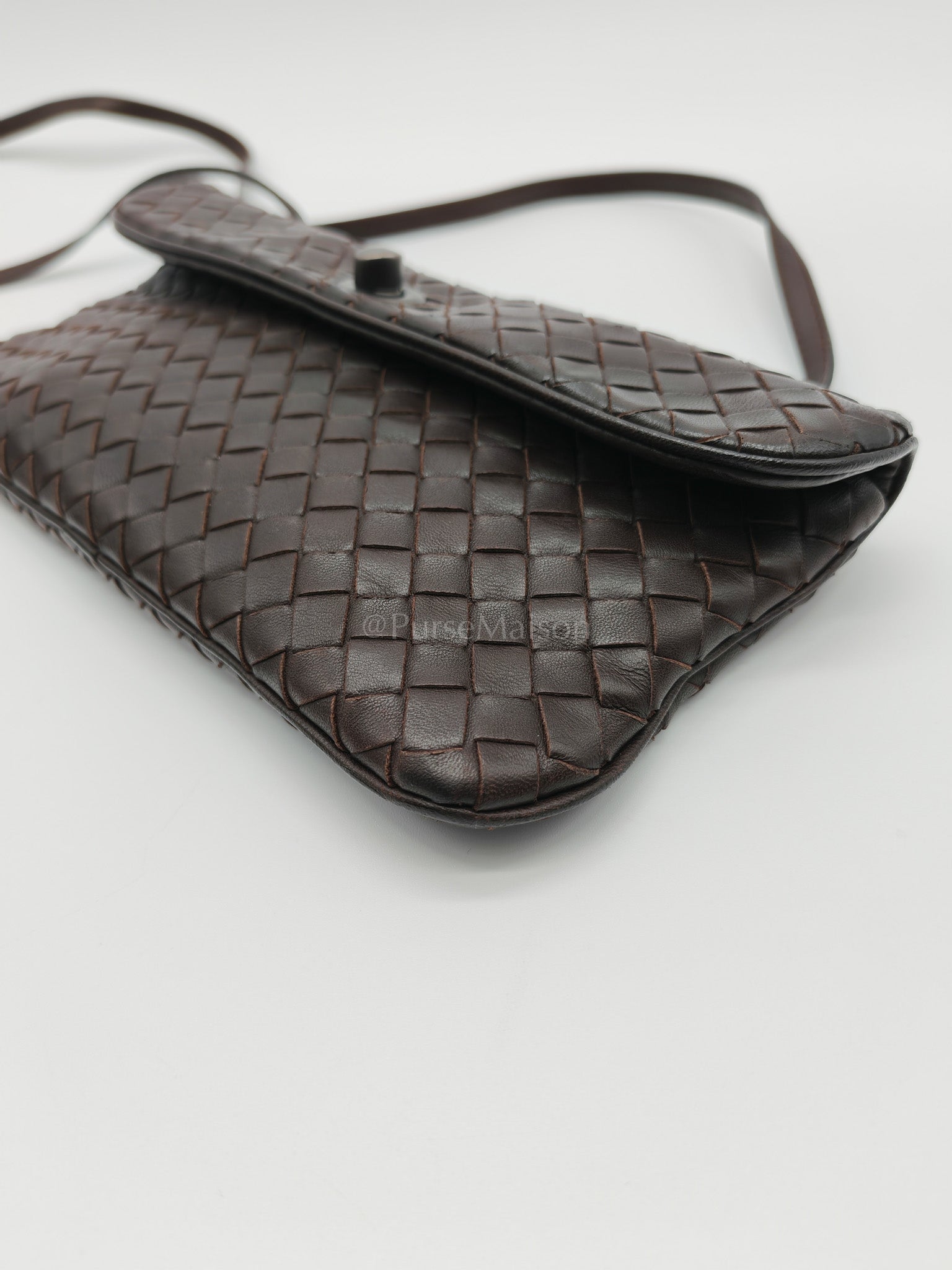 Vintage Intrecciatio Fondant/Dark Brown Nappa Leather Sling Bag | Purse Maison Luxury Bags Shop