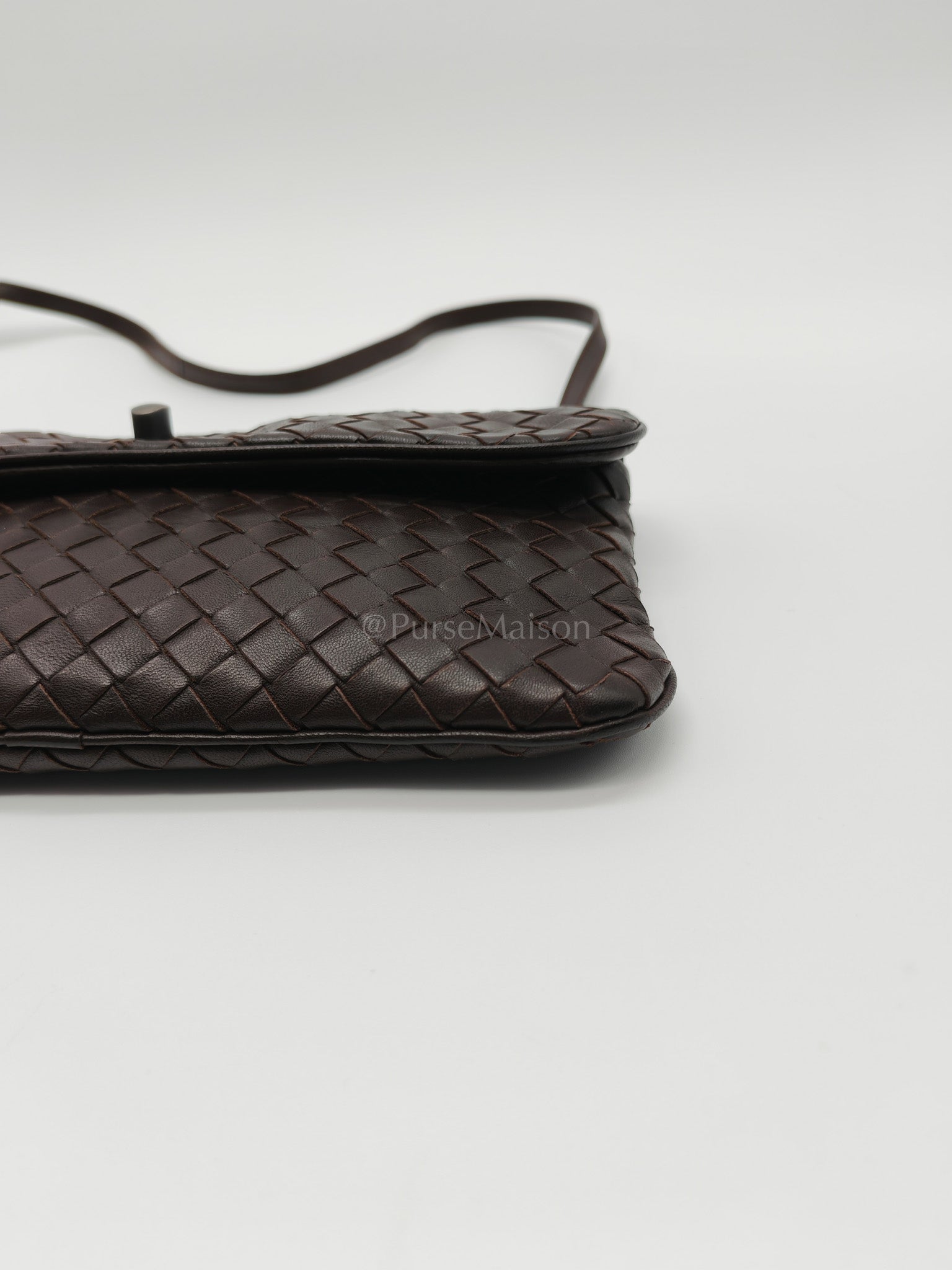 Vintage Intrecciatio Fondant/Dark Brown Nappa Leather Sling Bag | Purse Maison Luxury Bags Shop