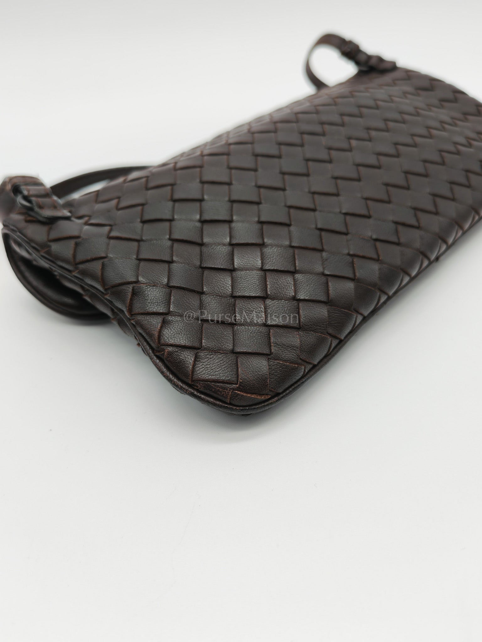Vintage Intrecciatio Fondant/Dark Brown Nappa Leather Sling Bag | Purse Maison Luxury Bags Shop