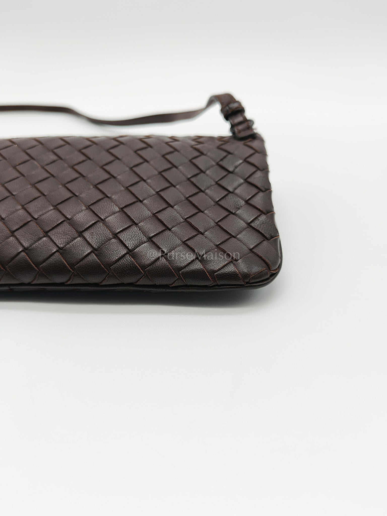 Vintage Intrecciatio Fondant/Dark Brown Nappa Leather Sling Bag | Purse Maison Luxury Bags Shop