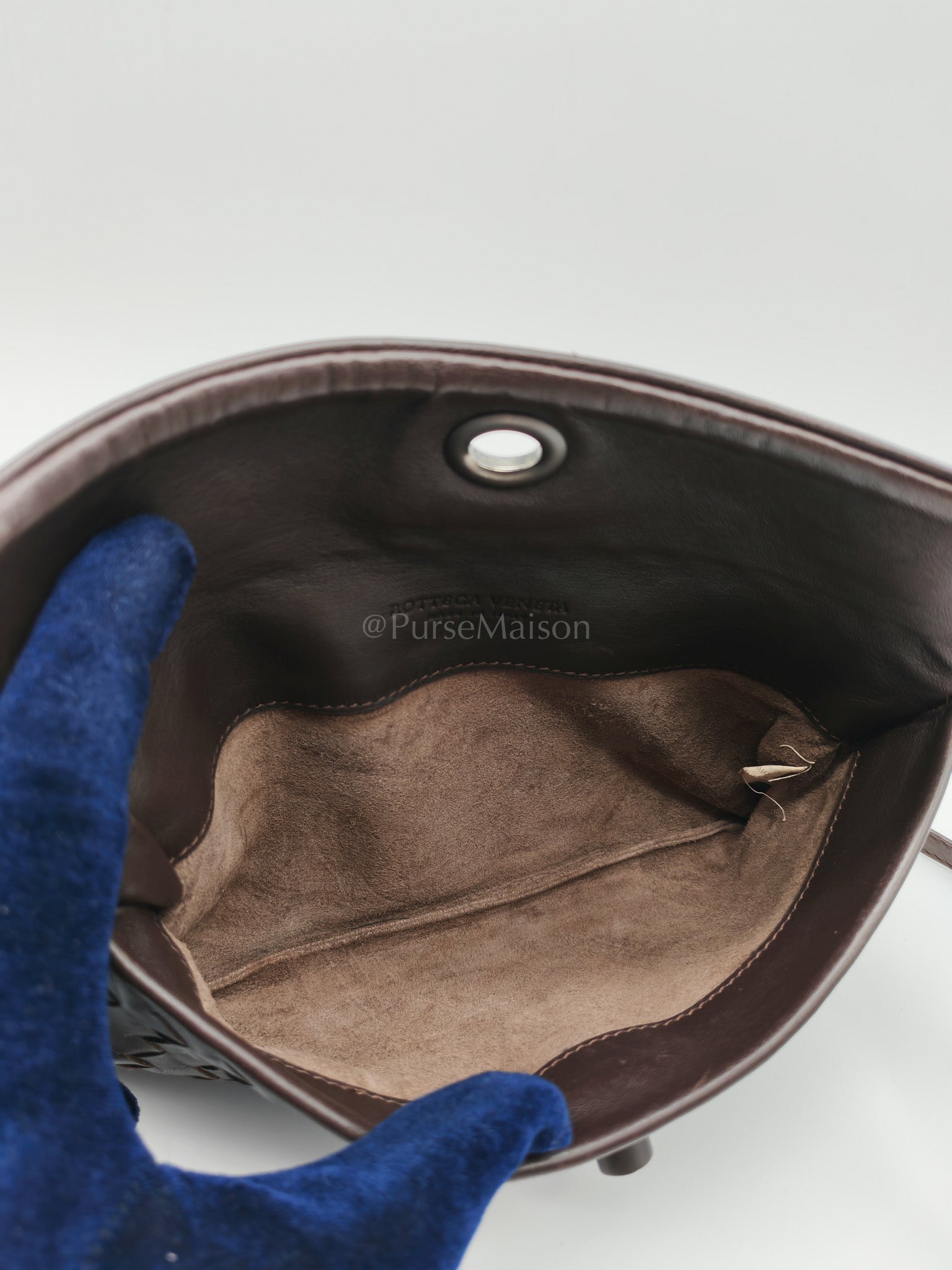 Vintage Intrecciatio Fondant/Dark Brown Nappa Leather Sling Bag | Purse Maison Luxury Bags Shop