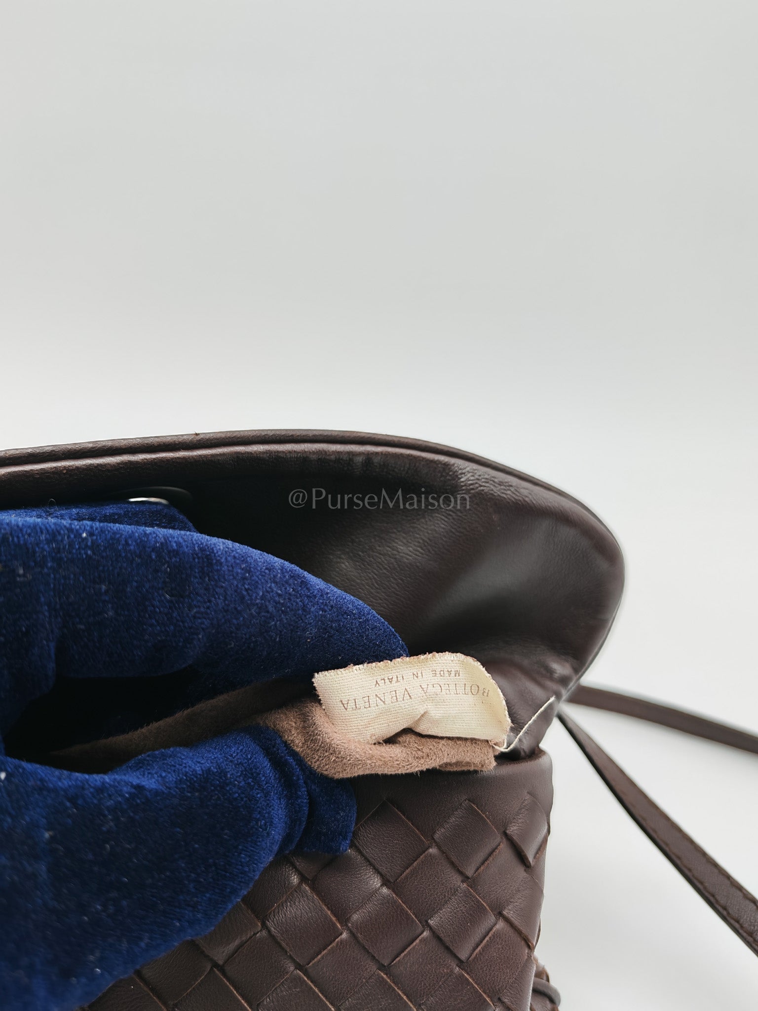Vintage Intrecciatio Fondant/Dark Brown Nappa Leather Sling Bag | Purse Maison Luxury Bags Shop