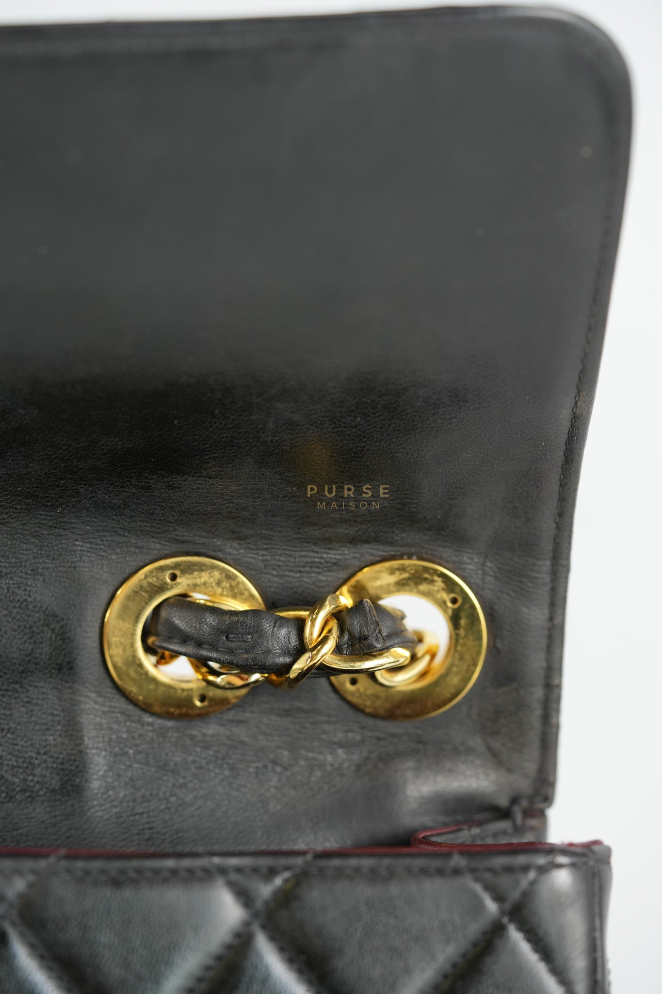 Vintage Jumbo Square Flap Bag in Black Quilted Lambskin Leather 24k Gold Hardware (Series 3) | Purse Maison Luxury Bags Shop