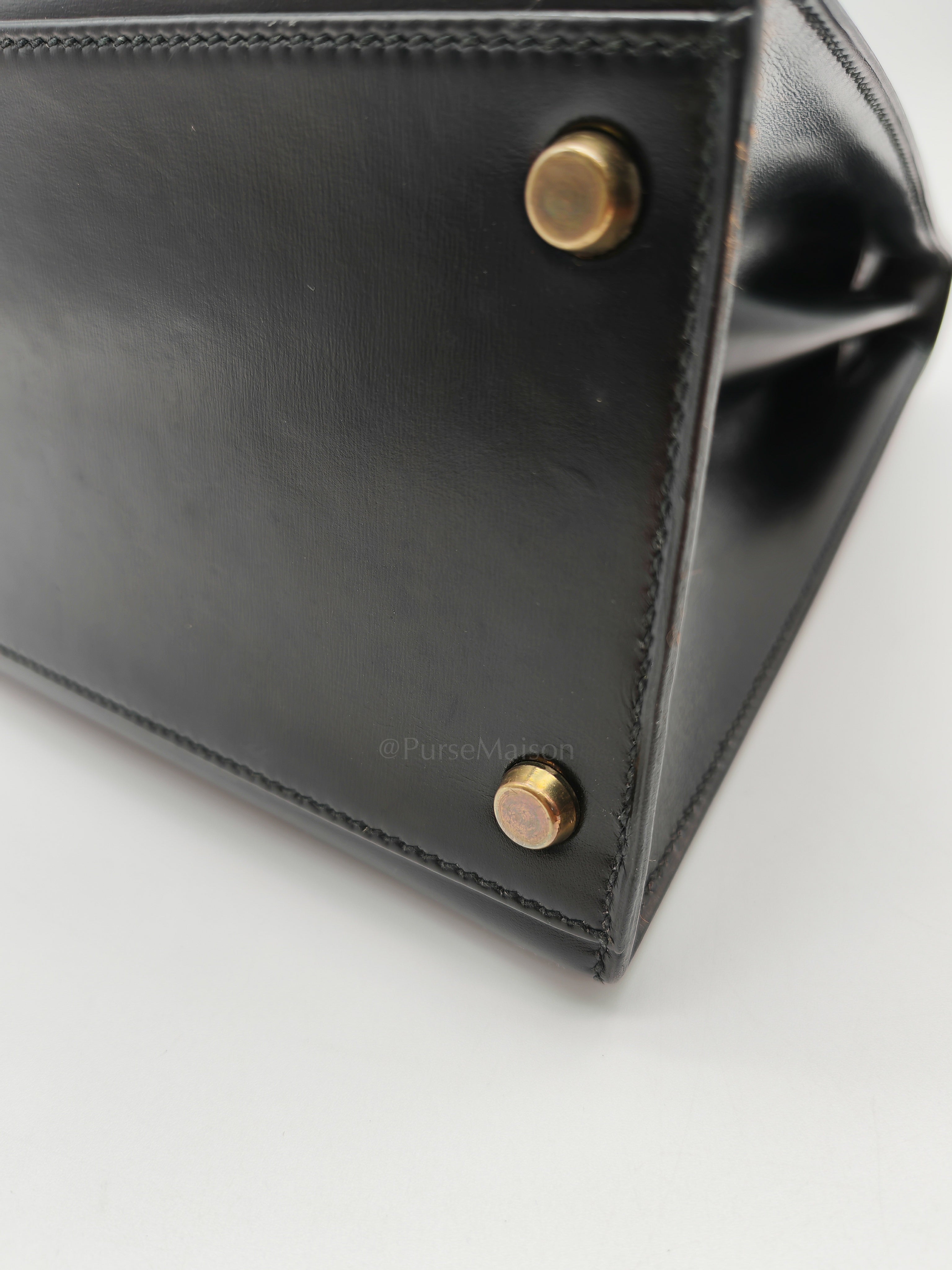 Vintage Kelly 32 Sellier Box Calfskin Leather in Gold Hardware Stamp S Circle(1989) | Purse Maison Luxury Bags Shop