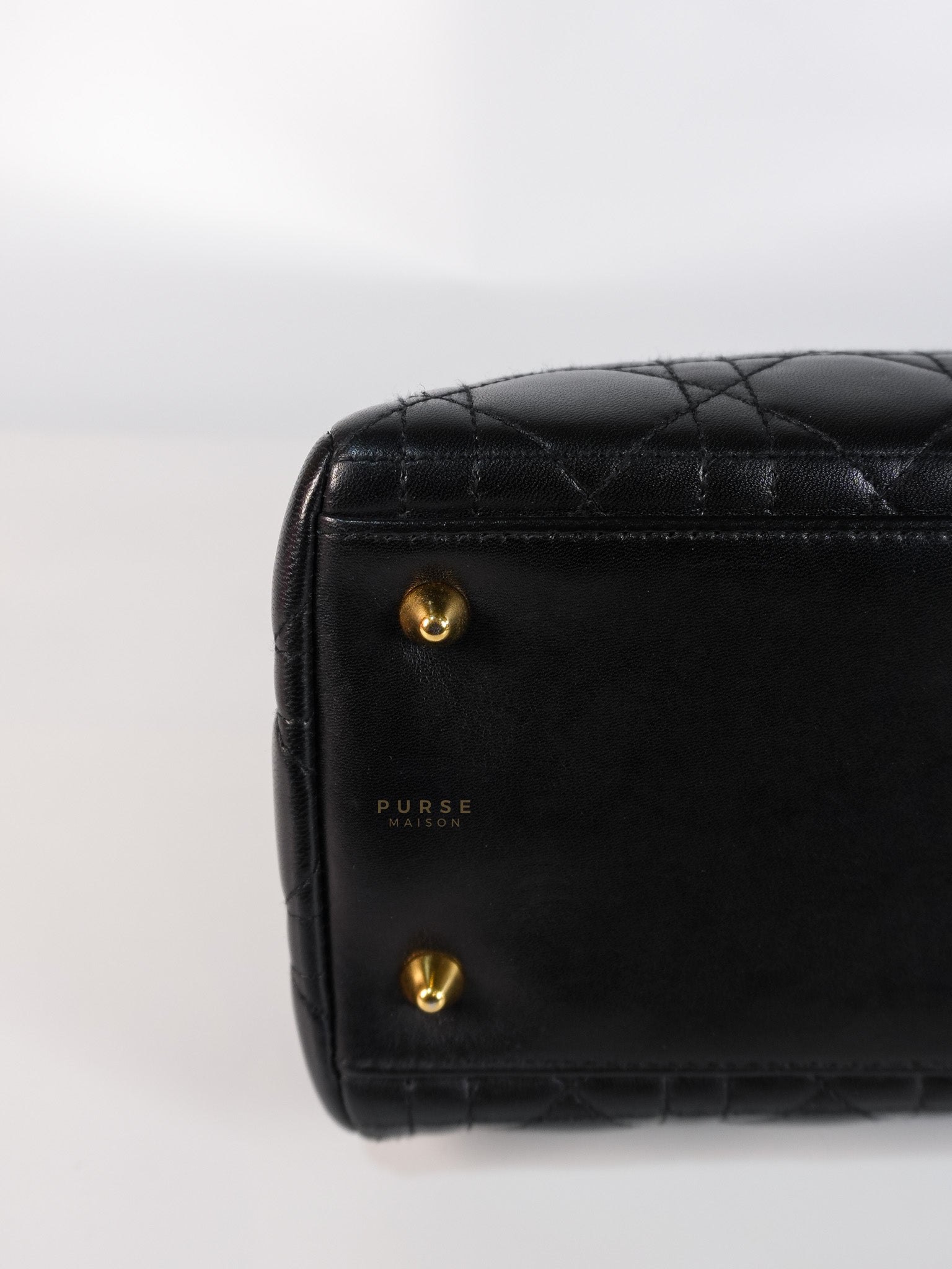 Vintage Lady Dior Medium in Black Quilted Cannage Leather | Purse Maison Luxury Bags Shop