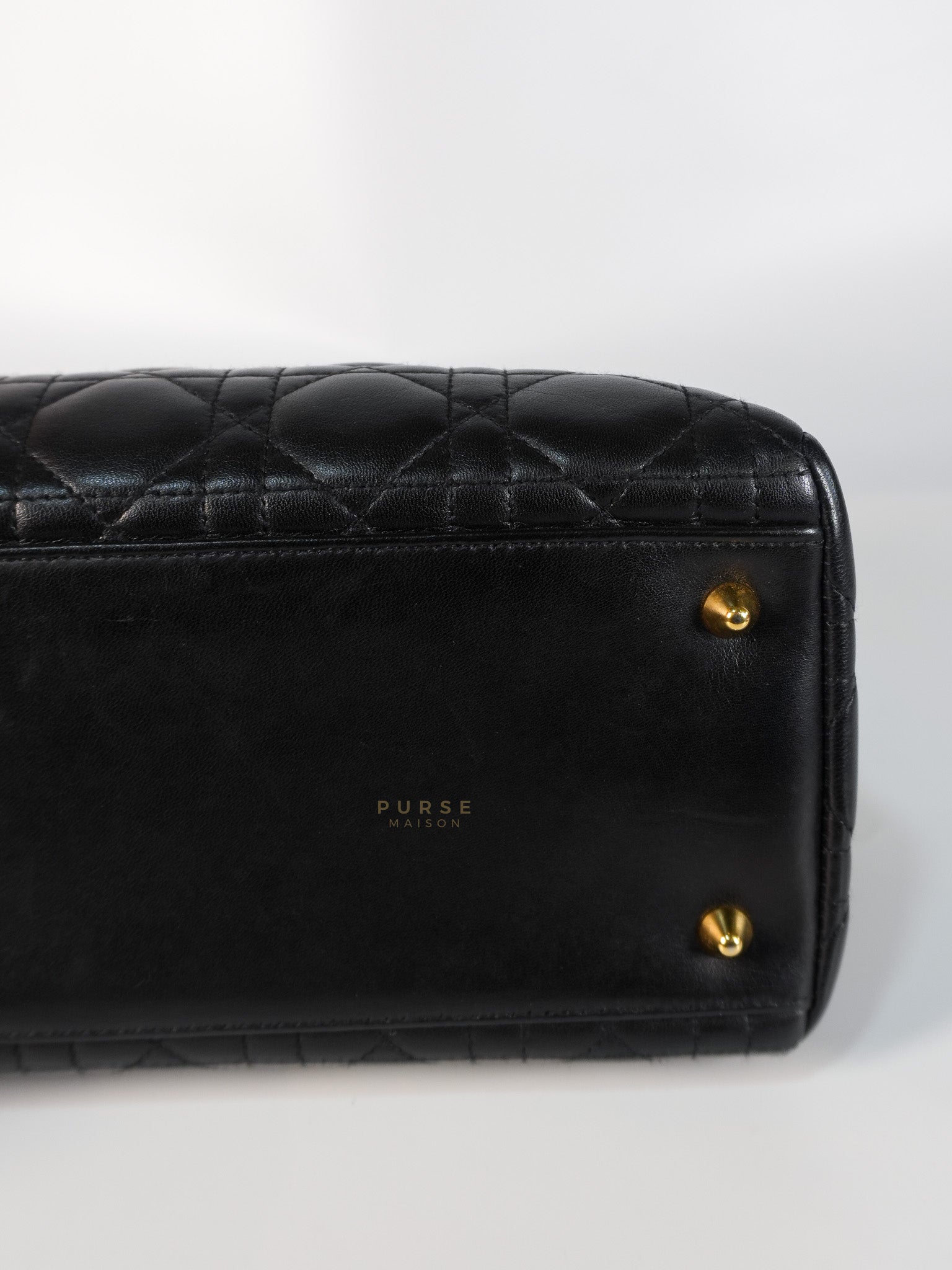 Vintage Lady Dior Medium in Black Quilted Cannage Leather | Purse Maison Luxury Bags Shop