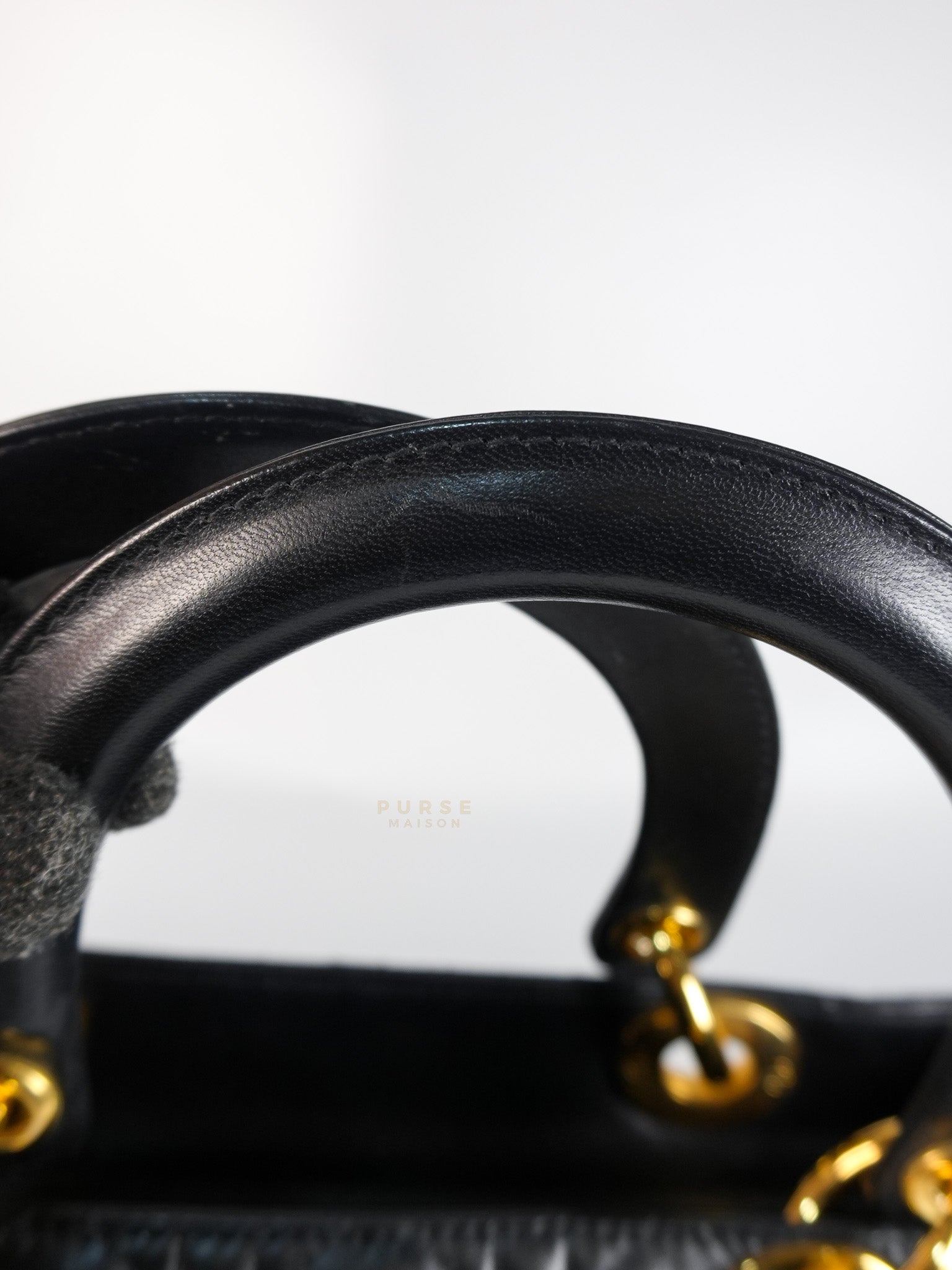 Vintage Lady Dior Medium in Black Quilted Cannage Leather | Purse Maison Luxury Bags Shop