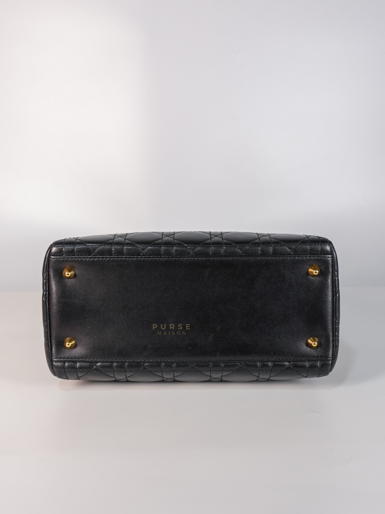 Vintage Lady Dior Medium in Black Quilted Cannage Leather | Purse Maison Luxury Bags Shop