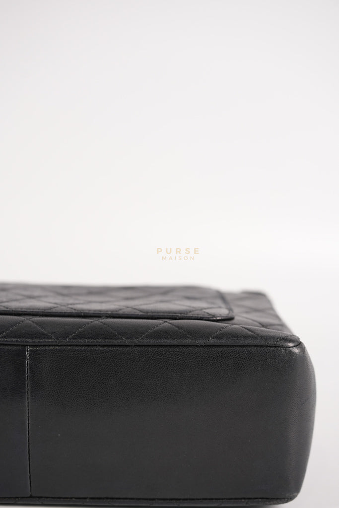 Vintage Medium Quilted Flap Bag in Black Lambskin Leather (Series 1) | Purse Maison Luxury Bags Shop