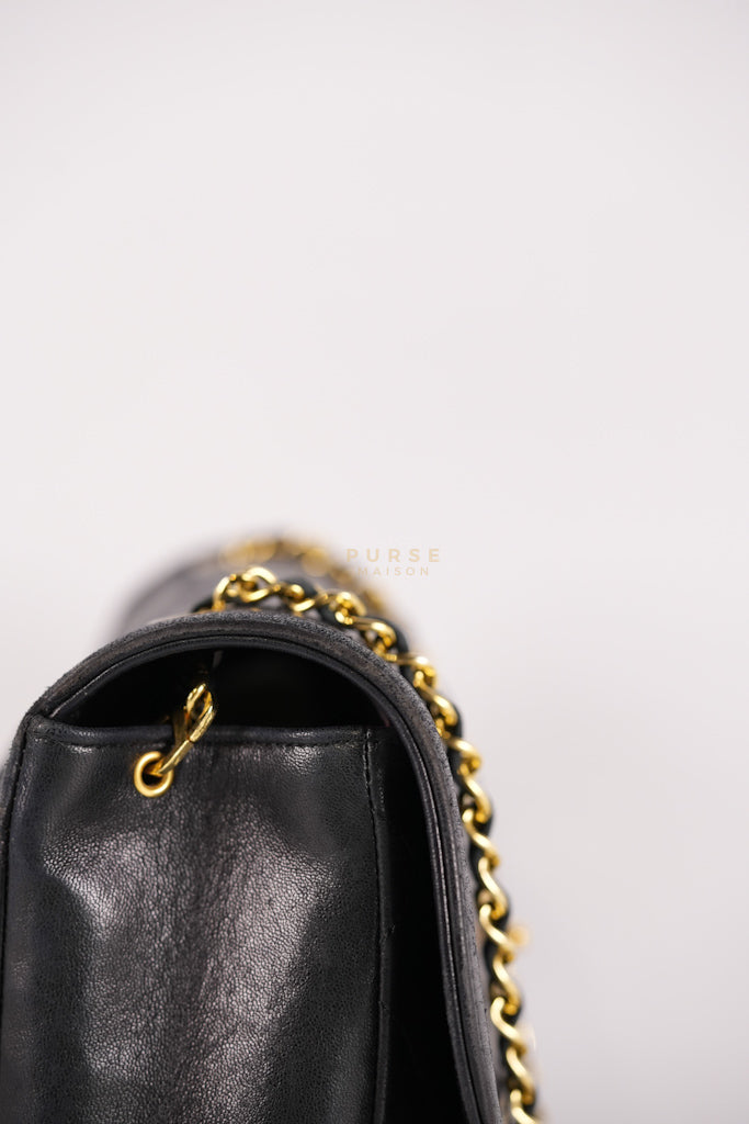 Vintage Medium Quilted Flap Bag in Black Lambskin Leather (Series 1) | Purse Maison Luxury Bags Shop