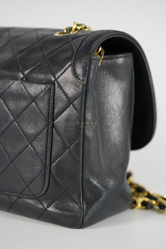 Vintage Medium Quilted Flap Bag in Black Lambskin Leather (Series 1) | Purse Maison Luxury Bags Shop