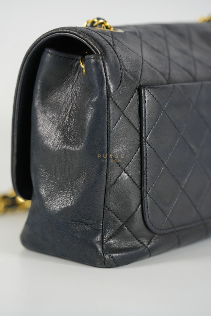 Vintage Medium Quilted Flap Bag in Black Lambskin Leather (Series 1) | Purse Maison Luxury Bags Shop