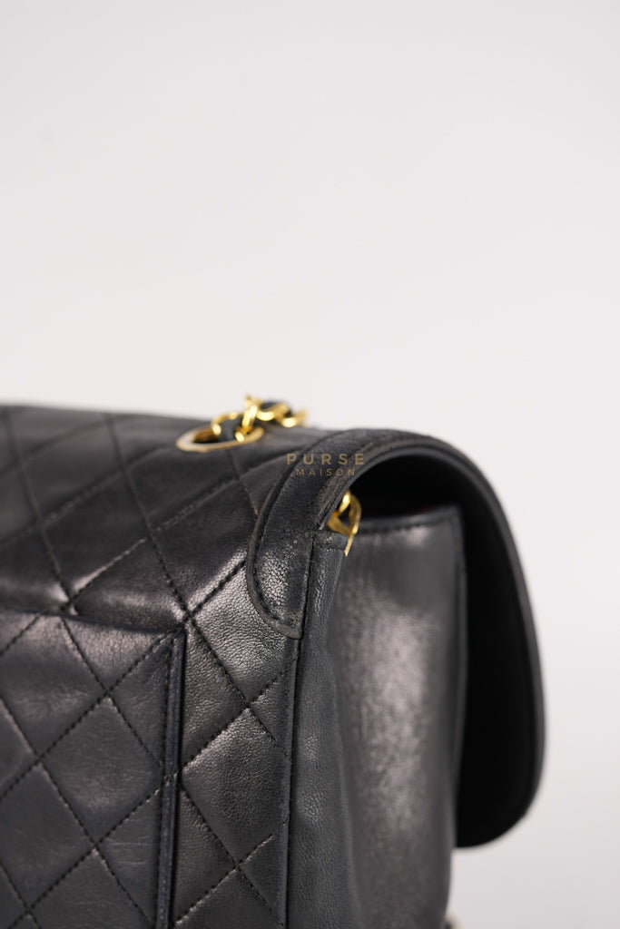 Vintage Medium Quilted Flap Bag in Black Lambskin Leather (Series 1) | Purse Maison Luxury Bags Shop