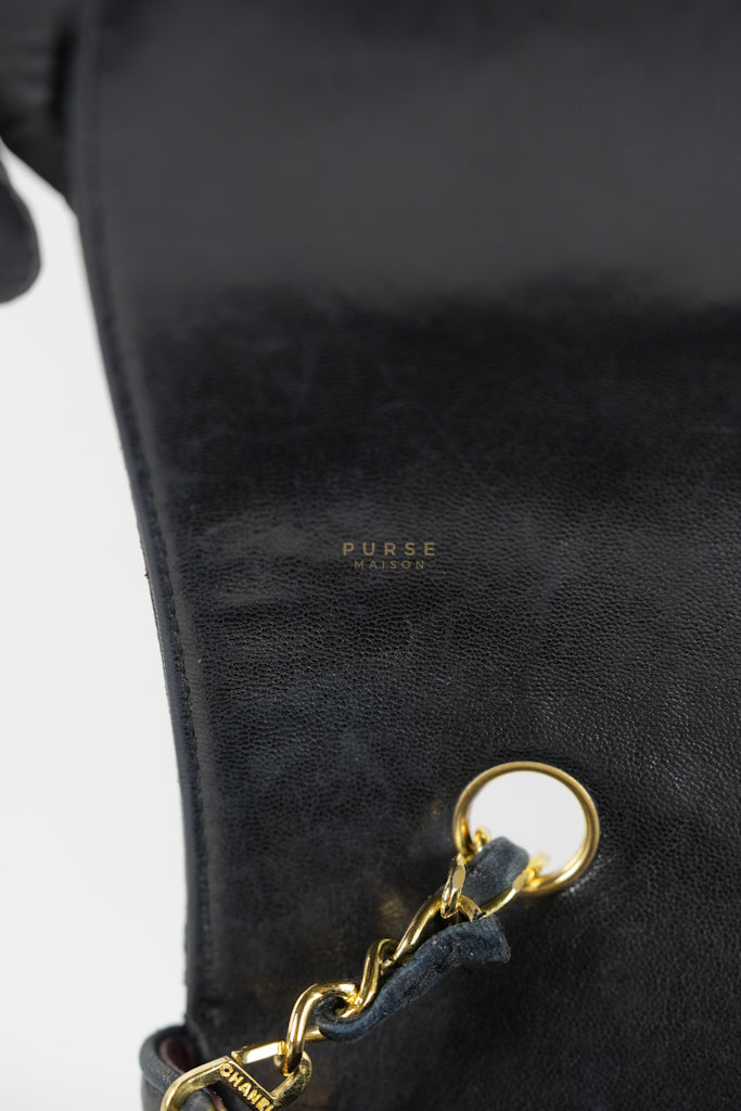 Vintage Medium Quilted Flap Bag in Black Lambskin Leather (Series 1) | Purse Maison Luxury Bags Shop