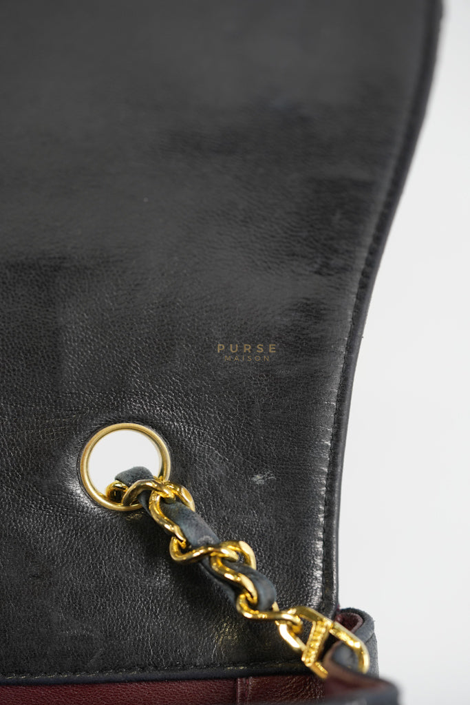 Vintage Medium Quilted Flap Bag in Black Lambskin Leather (Series 1) | Purse Maison Luxury Bags Shop