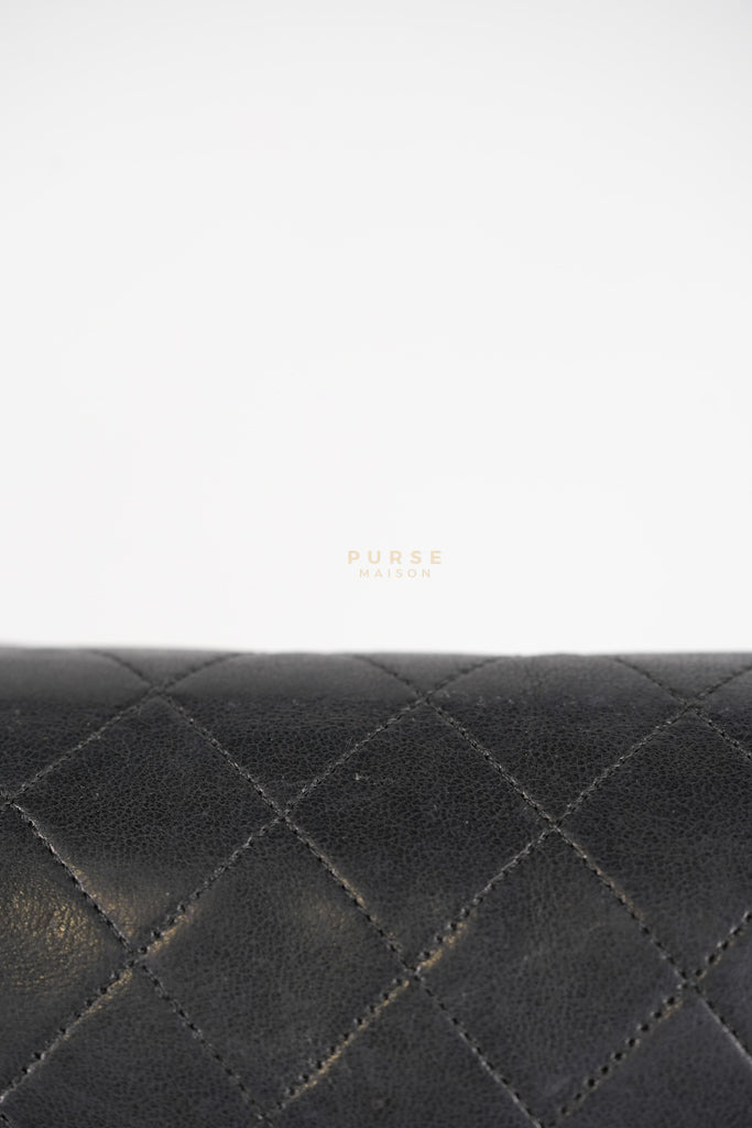 Vintage Medium Quilted Flap Bag in Black Lambskin Leather (Series 1) | Purse Maison Luxury Bags Shop