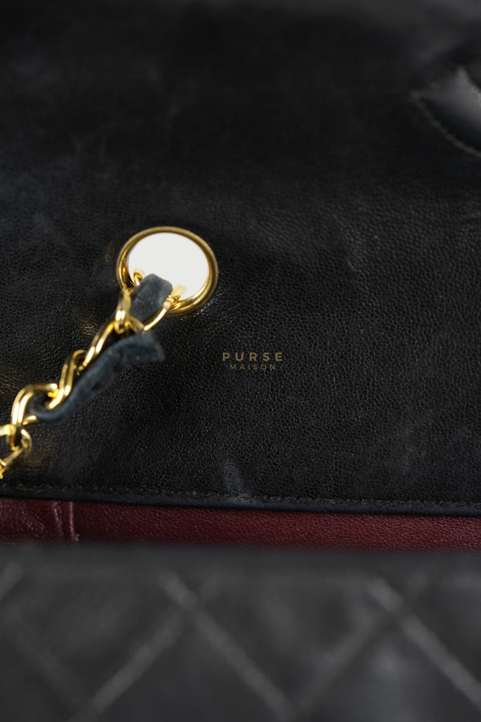 Vintage Medium Quilted Flap Bag in Black Lambskin Leather (Series 1) | Purse Maison Luxury Bags Shop