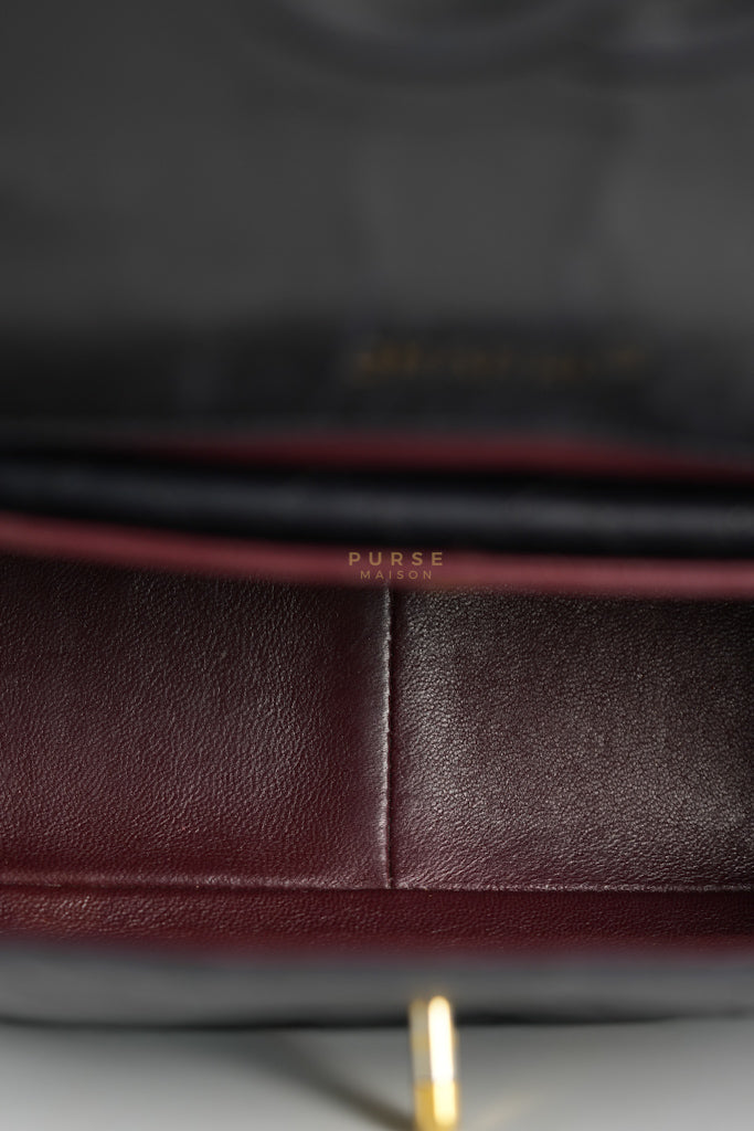Vintage Medium Quilted Flap Bag in Black Lambskin Leather (Series 1) | Purse Maison Luxury Bags Shop
