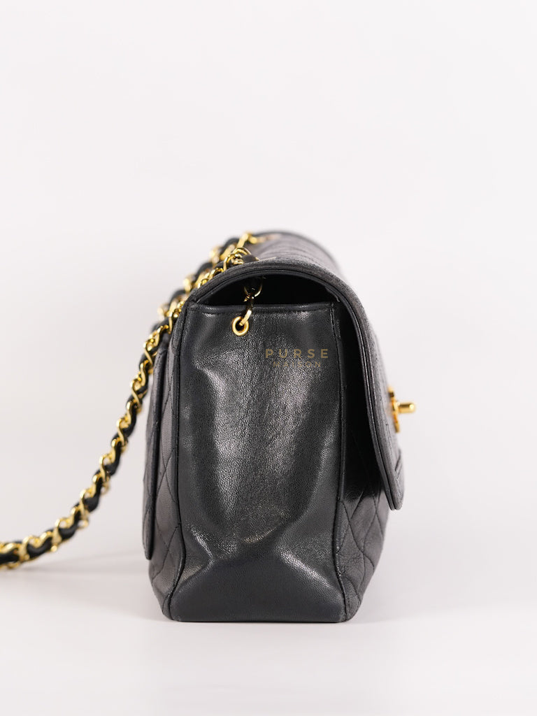 Vintage Medium Quilted Flap Bag in Black Lambskin Leather (Series 1) | Purse Maison Luxury Bags Shop