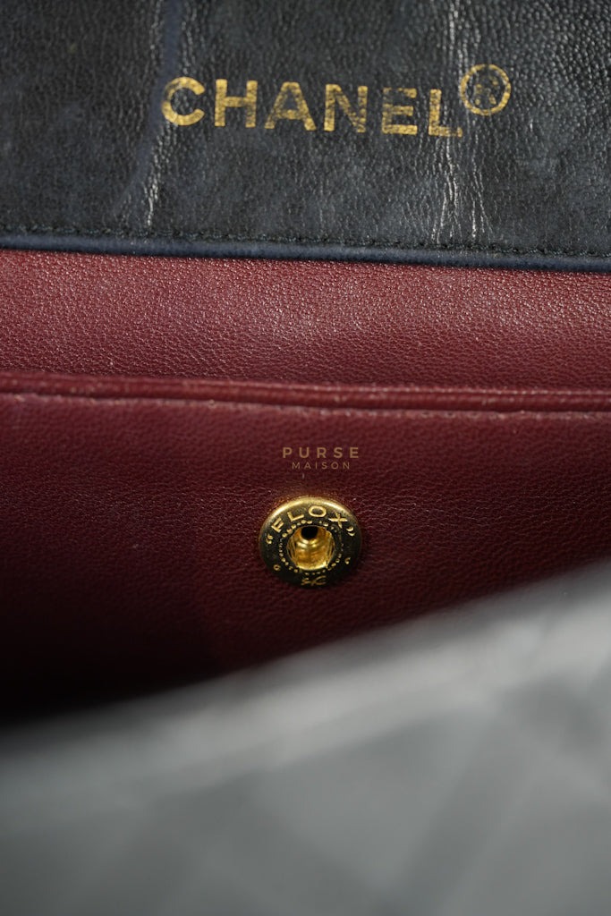 Vintage Medium Quilted Flap Bag in Black Lambskin Leather (Series 1) | Purse Maison Luxury Bags Shop