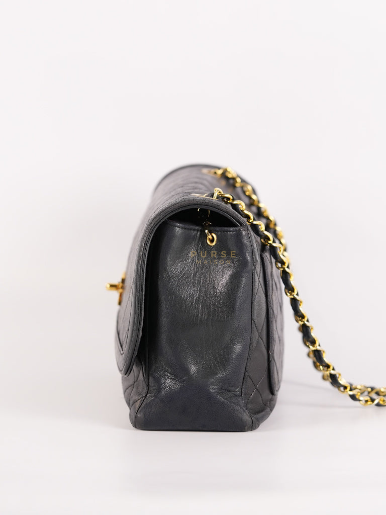 Vintage Medium Quilted Flap Bag in Black Lambskin Leather (Series 1) | Purse Maison Luxury Bags Shop