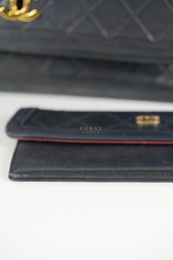 Vintage Medium Quilted Flap Bag in Black Lambskin Leather (Series 1) | Purse Maison Luxury Bags Shop