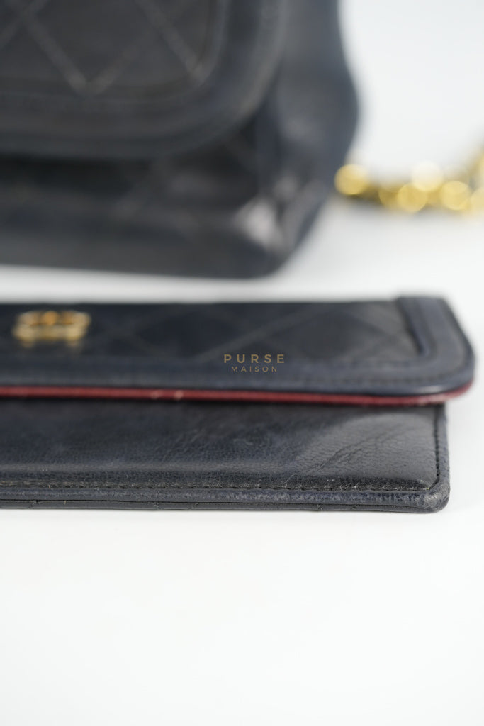 Vintage Medium Quilted Flap Bag in Black Lambskin Leather (Series 1) | Purse Maison Luxury Bags Shop