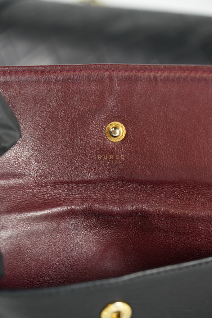 Vintage Medium Quilted Flap Bag in Black Lambskin Leather (Series 1) | Purse Maison Luxury Bags Shop
