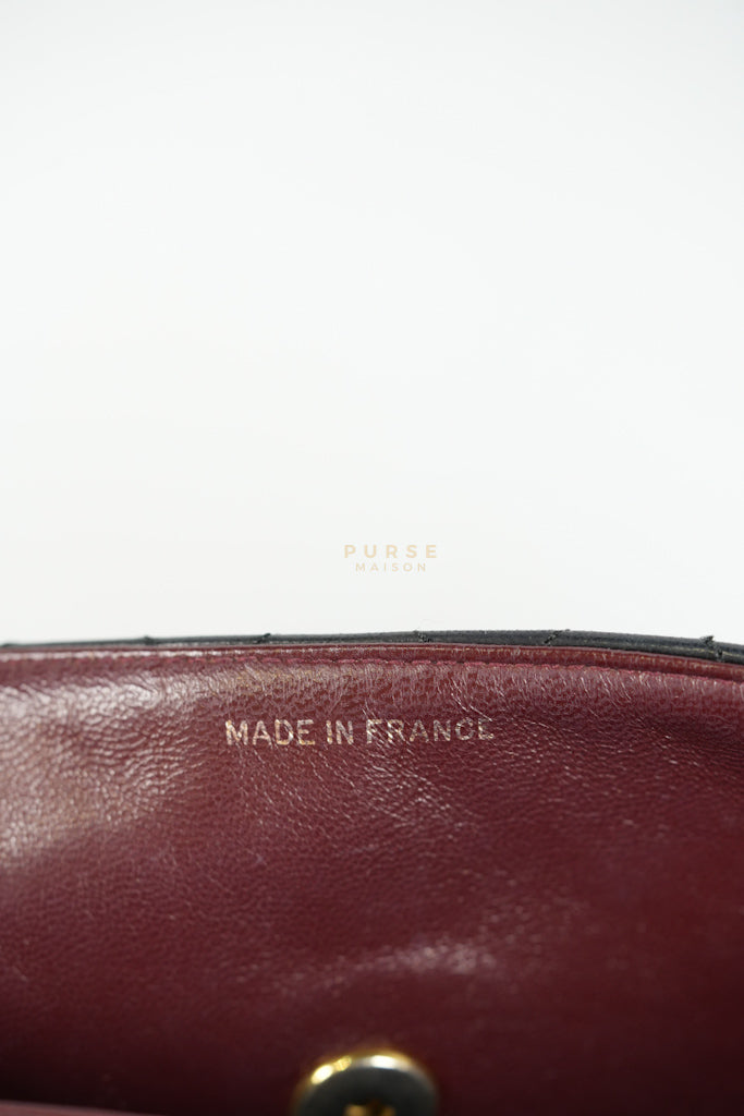 Vintage Medium Quilted Flap Bag in Black Lambskin Leather (Series 1) | Purse Maison Luxury Bags Shop