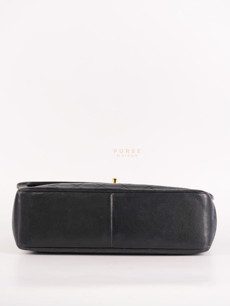 Vintage Medium Quilted Flap Bag in Black Lambskin Leather (Series 1) | Purse Maison Luxury Bags Shop
