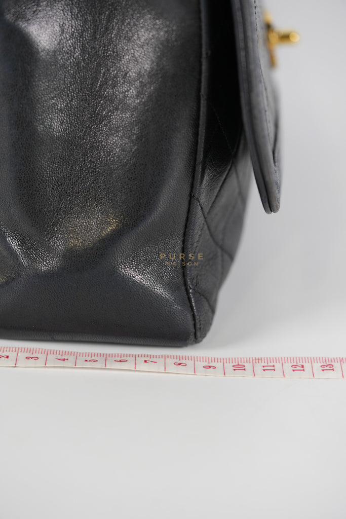 Vintage Medium Quilted Flap Bag in Black Lambskin Leather (Series 1) | Purse Maison Luxury Bags Shop