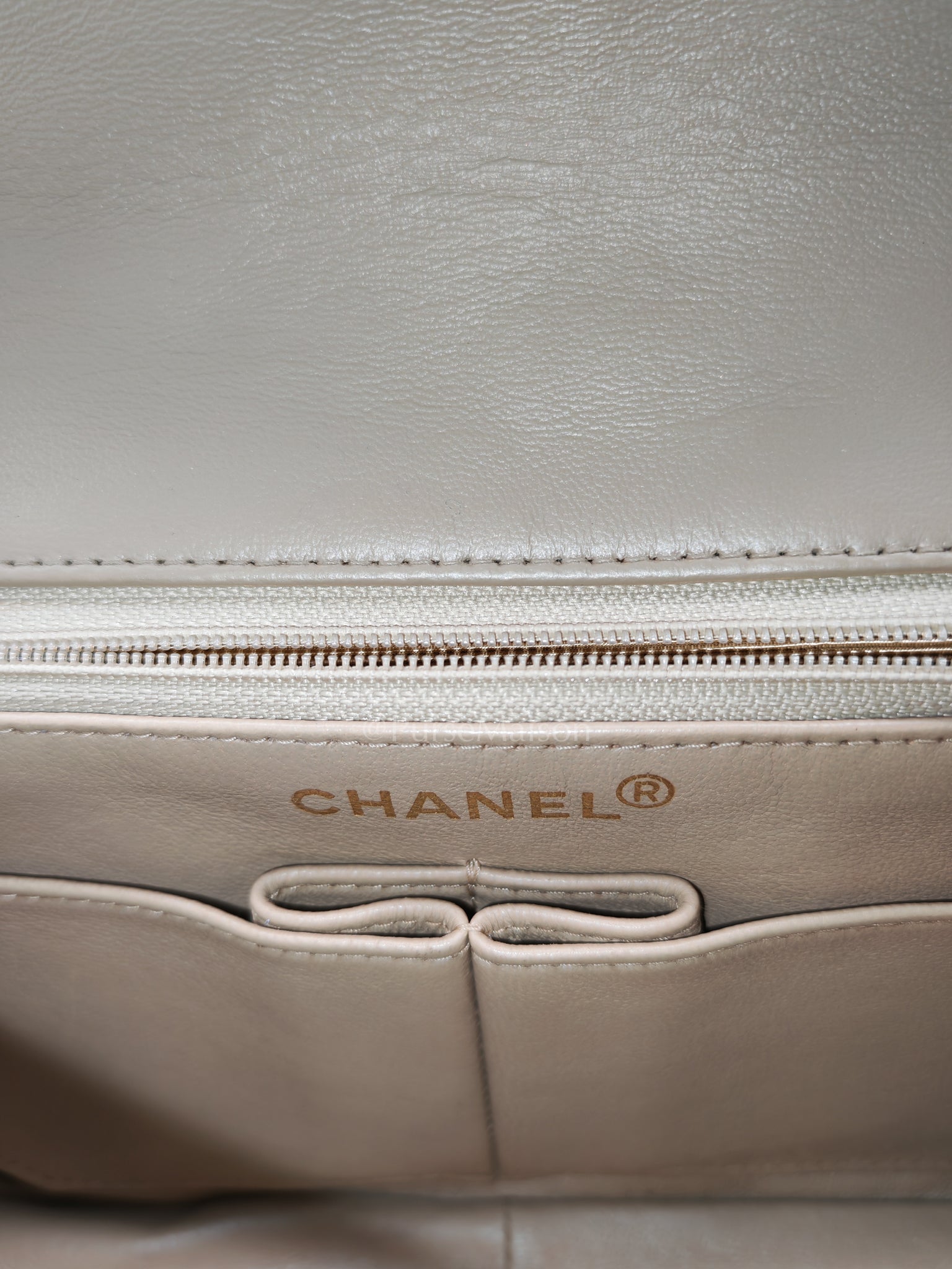 Vintage Single Flap in Dark Beige Quilted Lambskin Leather and Gold Hardware Series 1 | Purse Maison Luxury Bags Shop