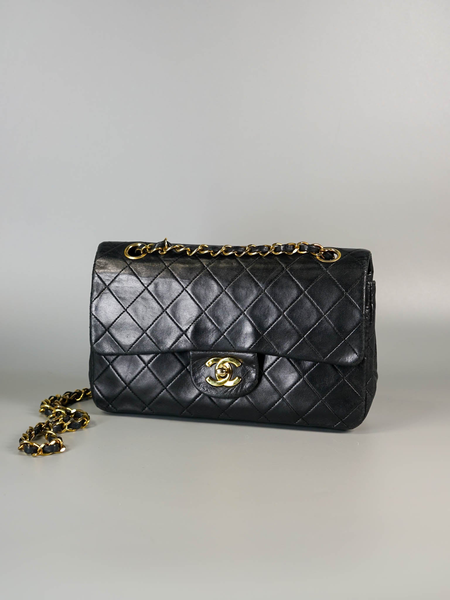 Vintage Small Classic Double Flap in Quilted Lambskin and Gold Hardware Series 1 | Purse Maison Luxury Bags Shop