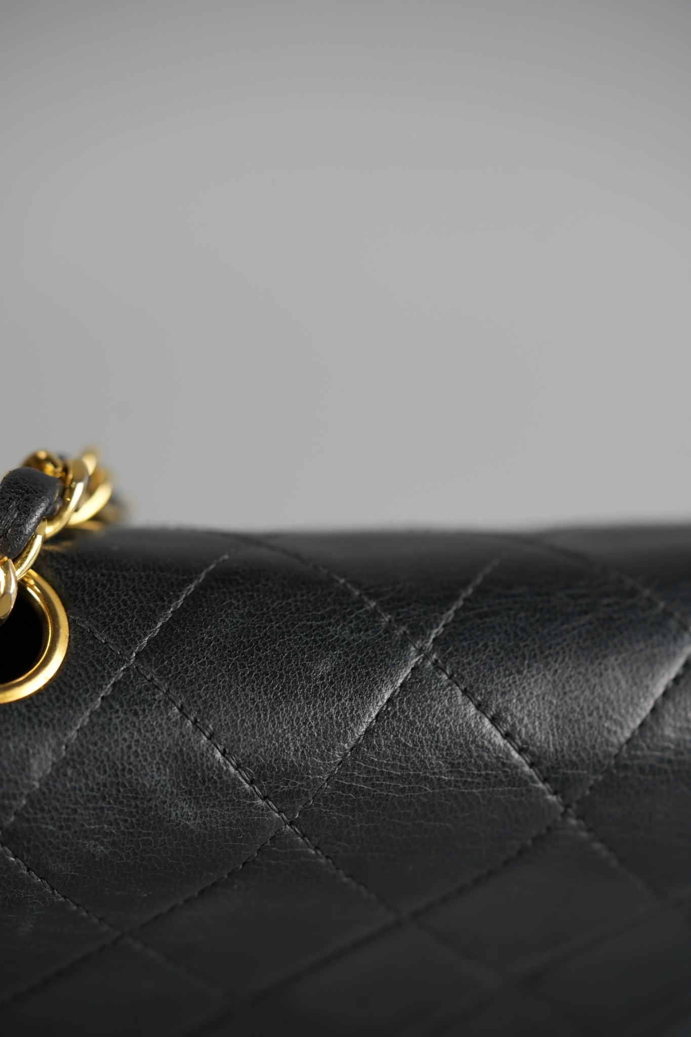 Vintage Small Square in Black Lambskin Leather & 24k Gold Hardware Series 1 | Purse Maison Luxury Bags Shop