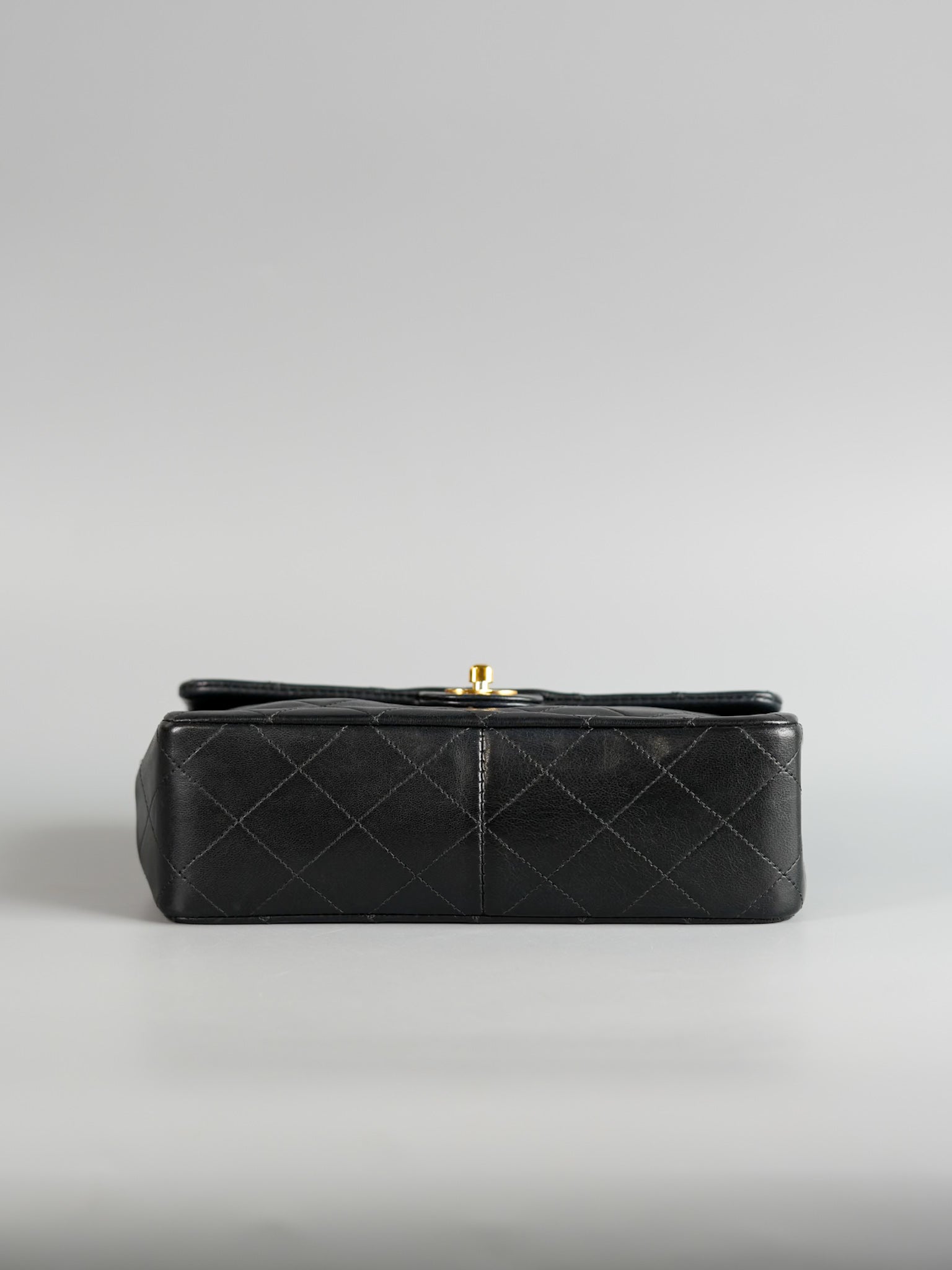 Vintage Small Square in Black Lambskin Leather & 24k Gold Hardware Series 1 | Purse Maison Luxury Bags Shop