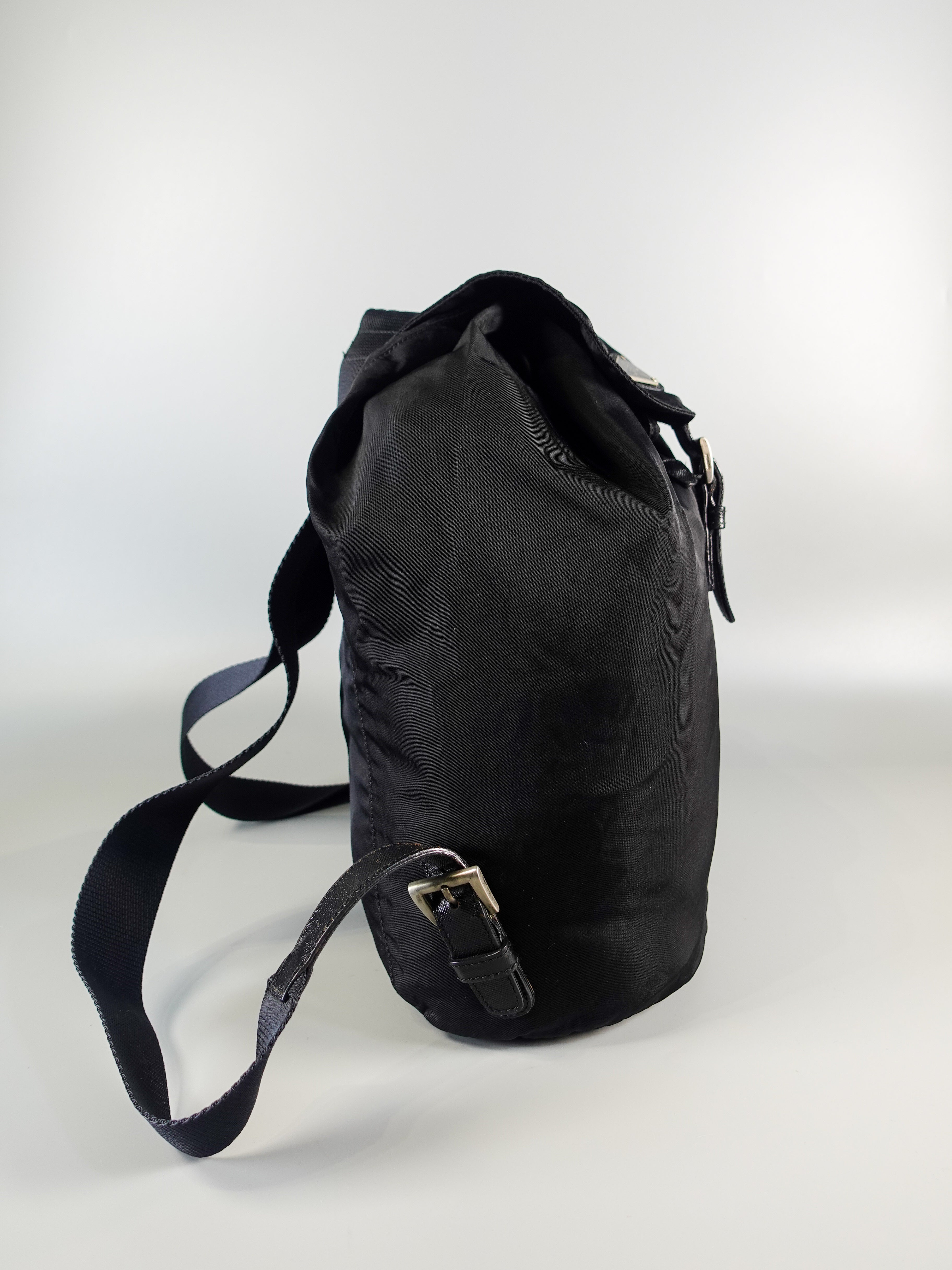 Vintage Tessuto Drawstring Backpack (Black) | Purse Maison Luxury Bags Shop