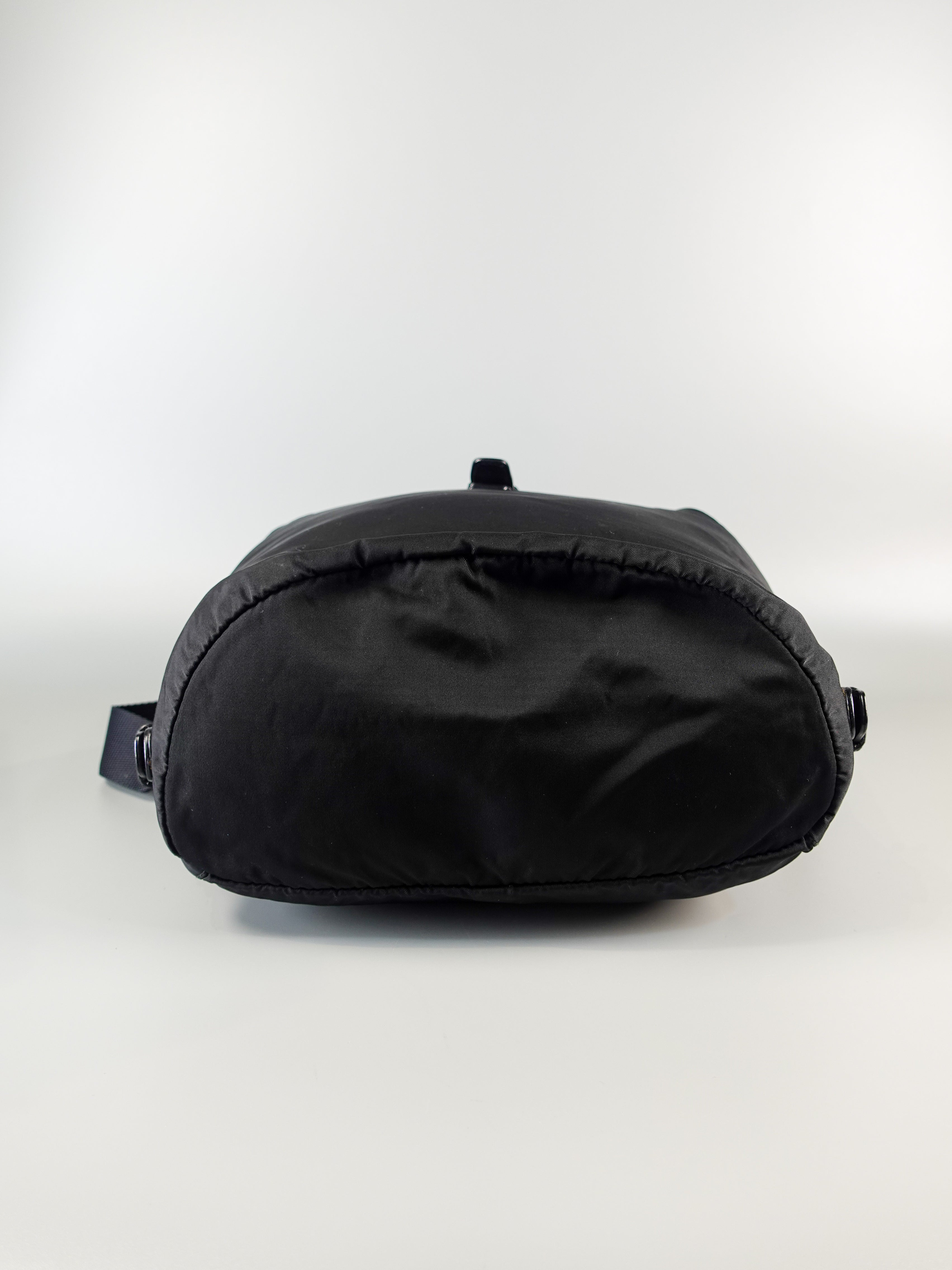 Vintage Tessuto Drawstring Backpack (Black) | Purse Maison Luxury Bags Shop