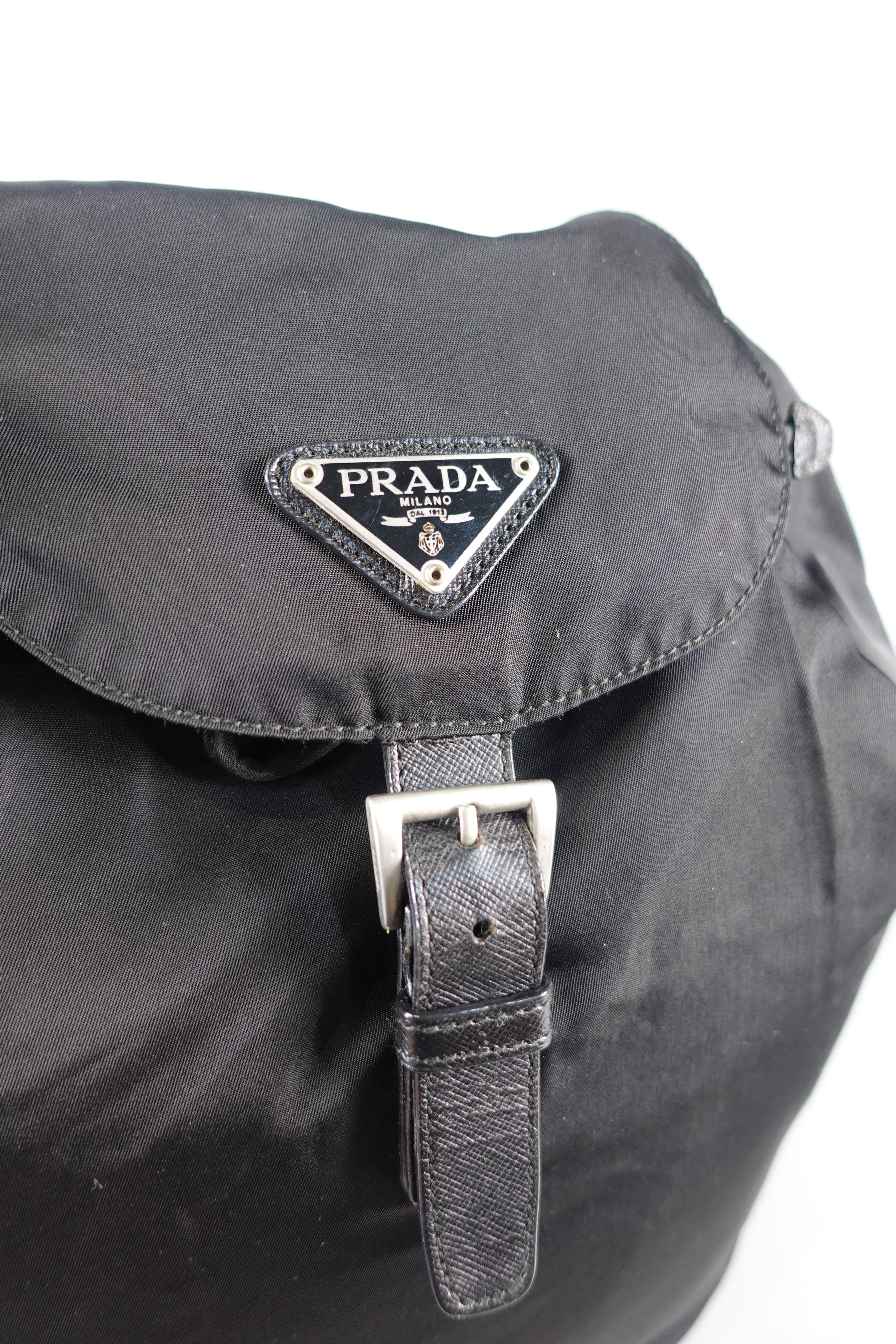 Vintage Tessuto Drawstring Backpack (Black) | Purse Maison Luxury Bags Shop