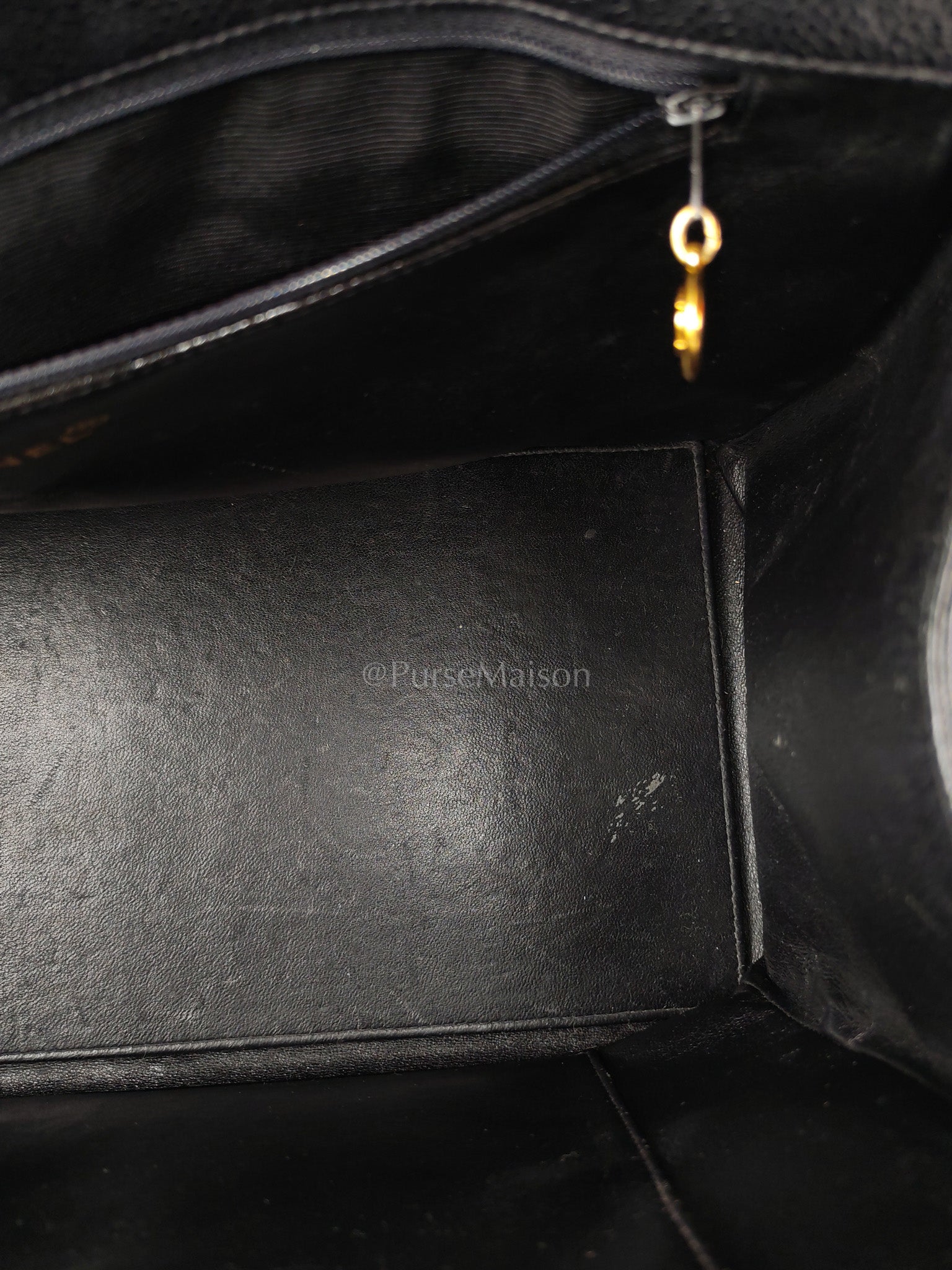 Vintage Tote Bag in Black Quilted Caviar Leather and Gold Hardware Series 4 | Purse Maison Luxury Bags Shop