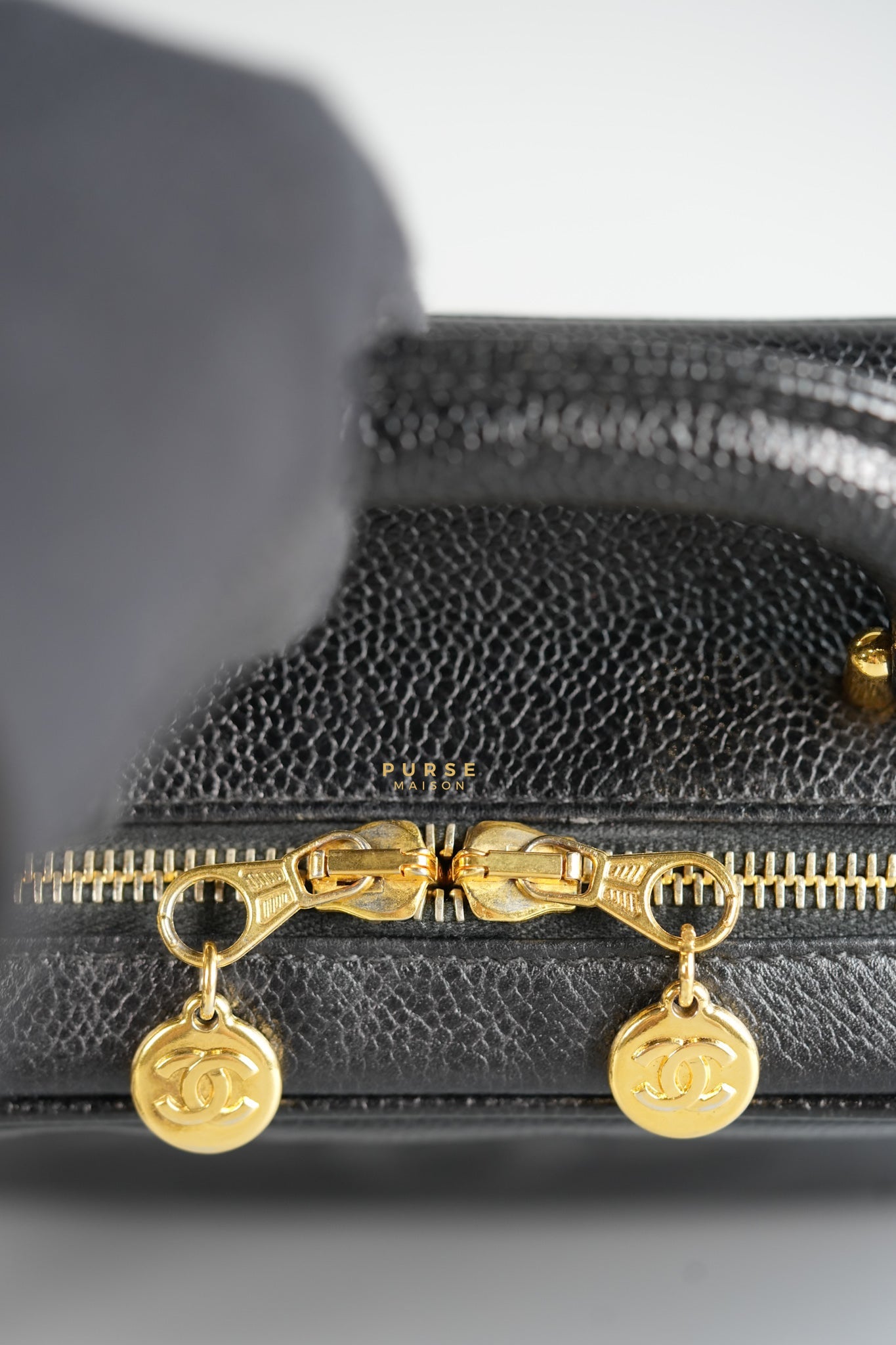 Vintage Vanity Bag in Caviar Leather & 24k Gold Hardware Series 4 | Purse Maison Luxury Bags Shop